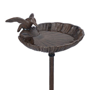 Vogeltränke mit Erdspiess Gusseisen Dunkelbraun von Relaxdays