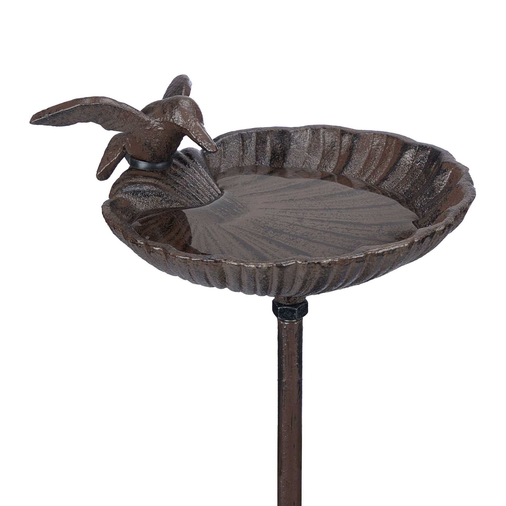 Vogeltränke mit Erdspiess Gusseisen Dunkelbraun von Relaxdays