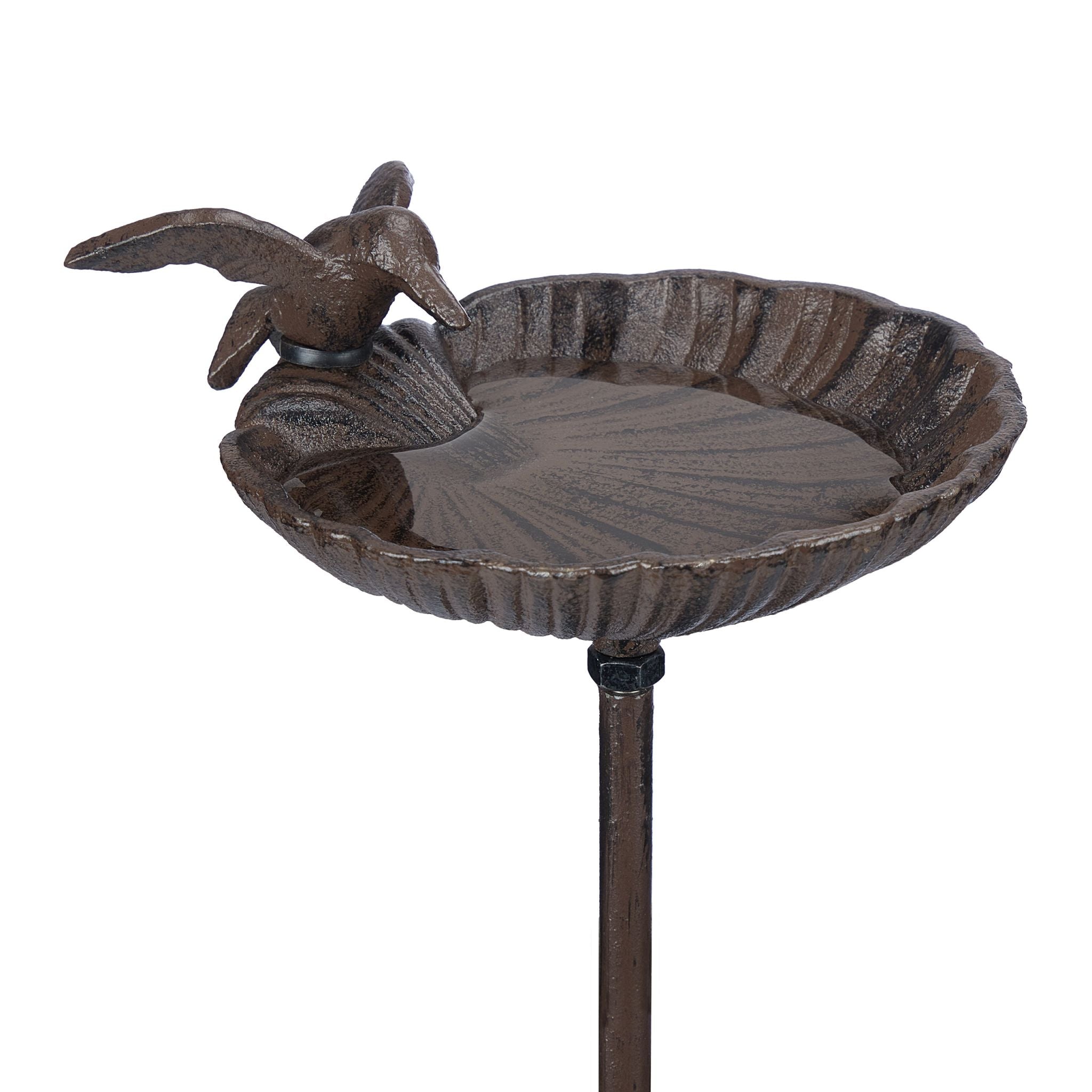Vogeltränke mit Erdspiess Gusseisen Dunkelbraun von Relaxdays