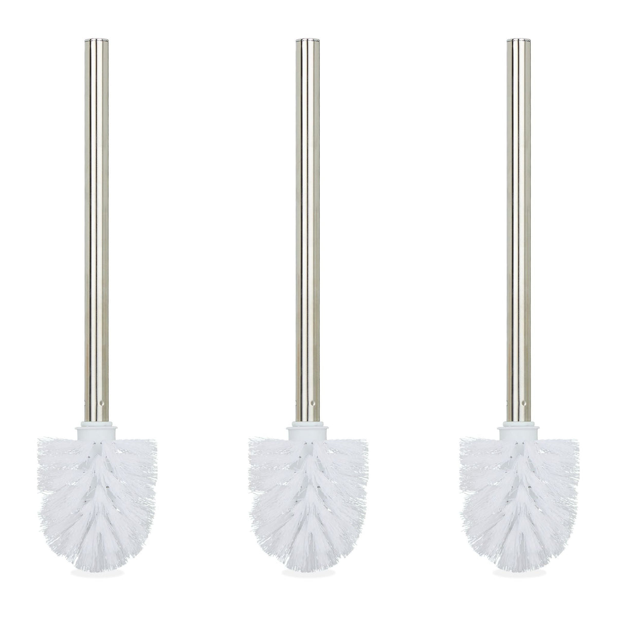 Toilettenbürste 3er-Set weiss Weiss-Silber von Relaxdays