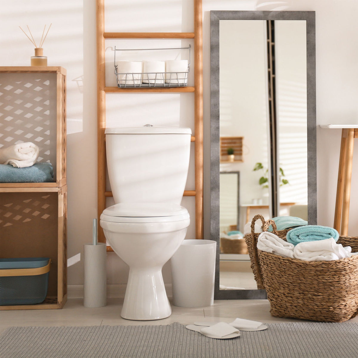 Toilettenbürste 3er-Set weiss Weiss-Silber von Relaxdays