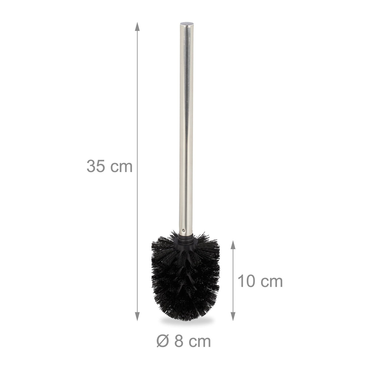 Toilettenbürste 2er-Set + 4 Ersatzköpfe Schwarz-Silber von Relaxdays