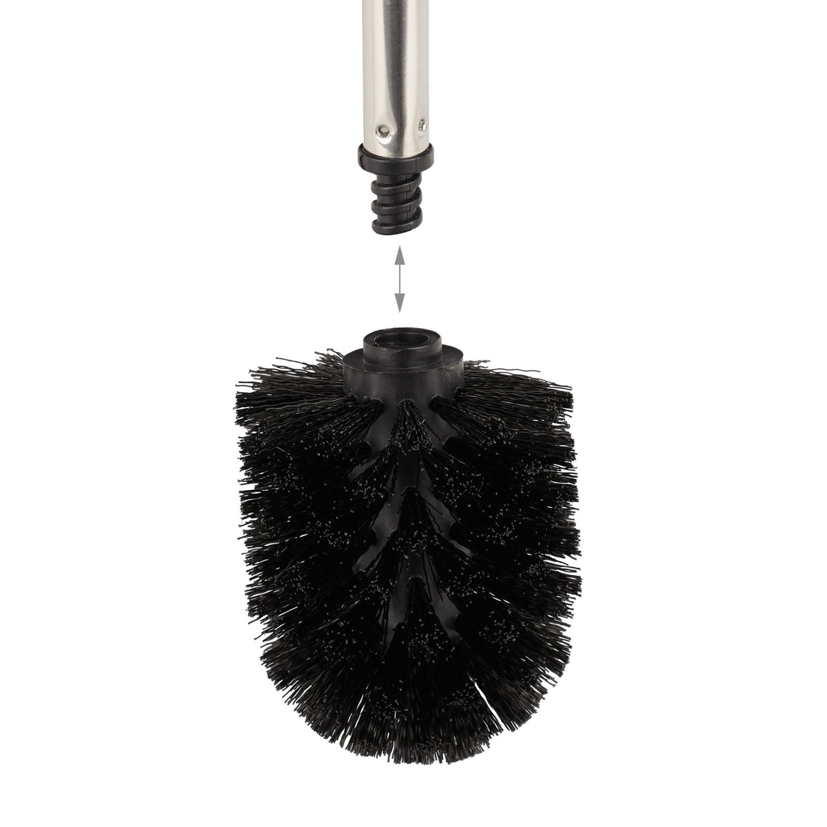 Toilettenbürste 2er-Set + 4 Ersatzköpfe Schwarz-Silber von Relaxdays