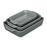 Keramik Auflaufform 3er-Set grau Grau von Relaxdays