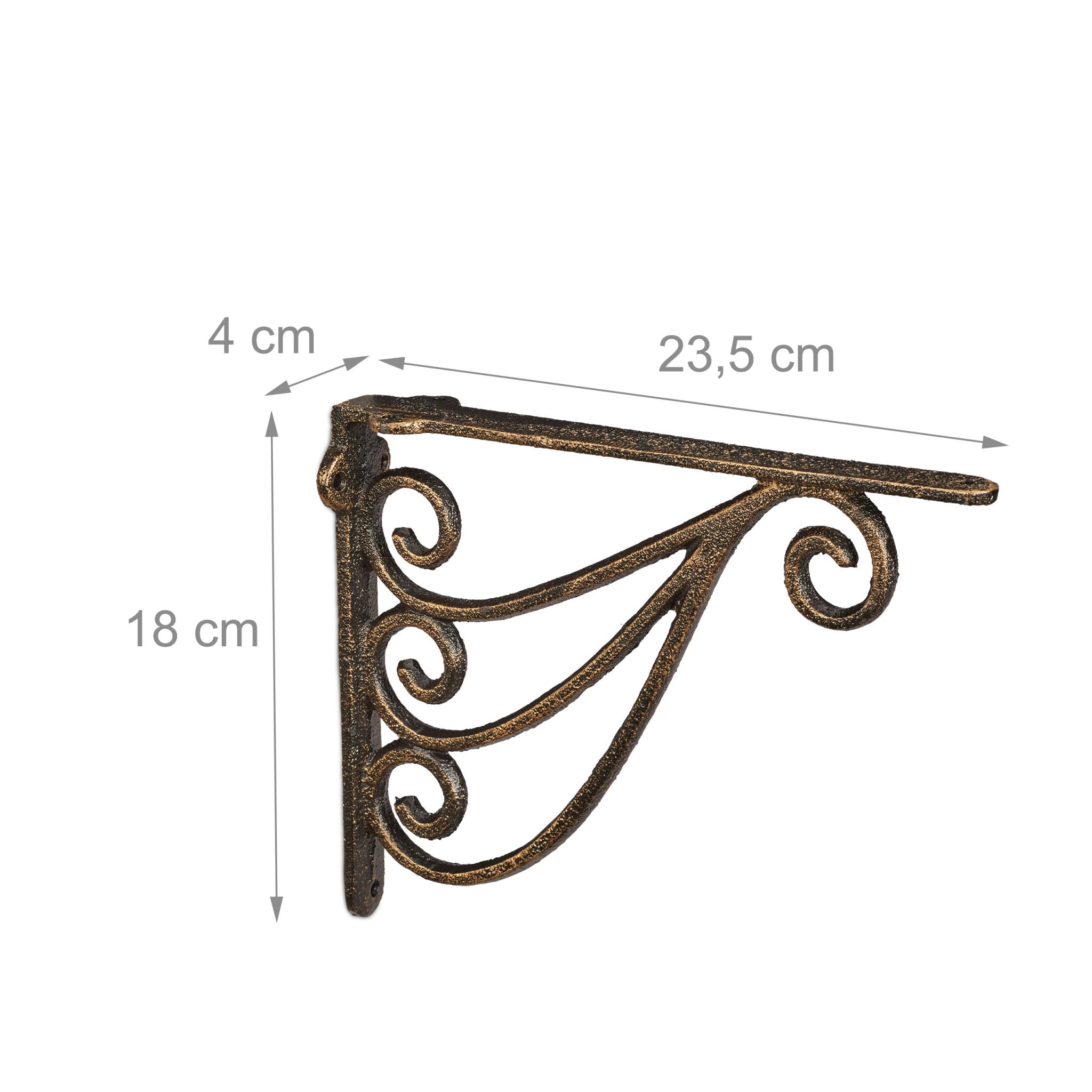 Regalwinkel 2er-Set Ornamente Gold-Schwarz von Relaxdays