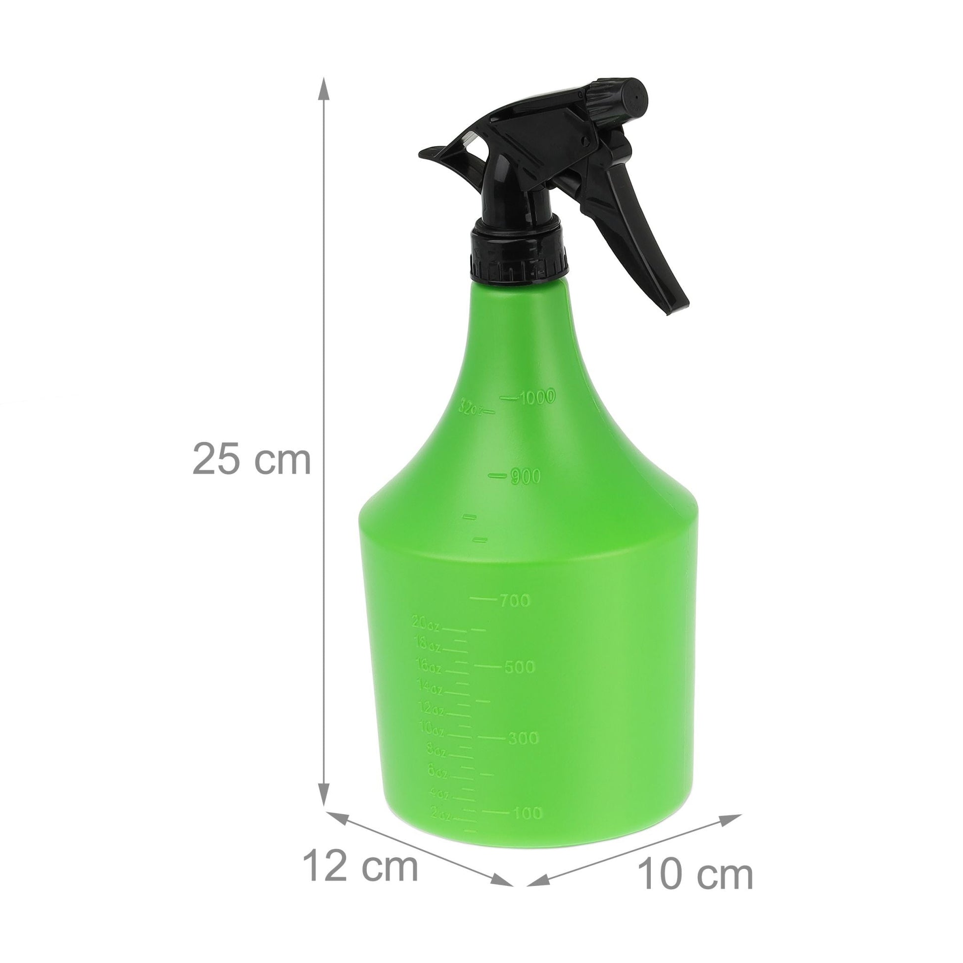 Sprühflasche 1L 2er-Set Grün-Schwarz von Relaxdays