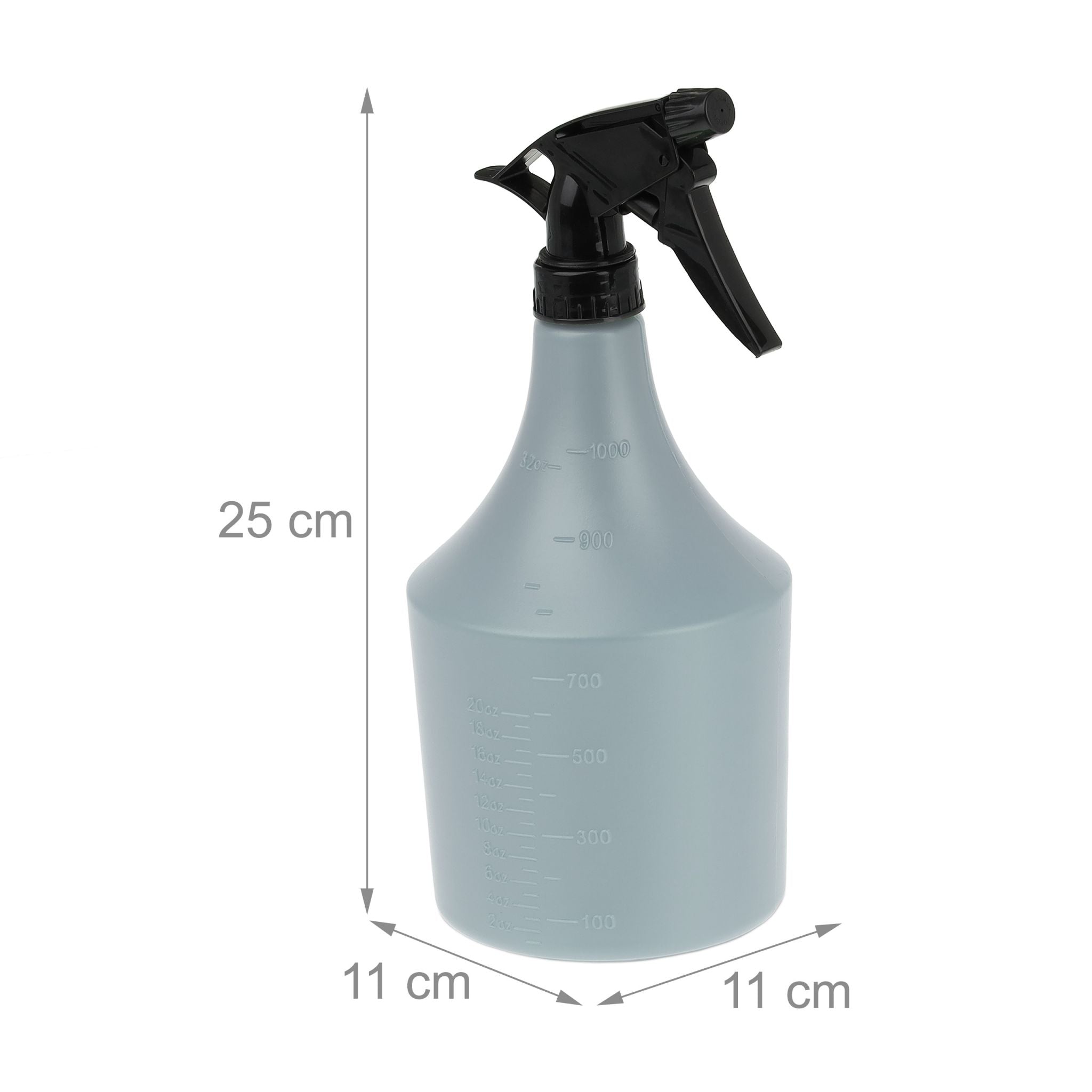 Sprühflasche 1 l 2er-Set Schwarz-Grau von Relaxdays
