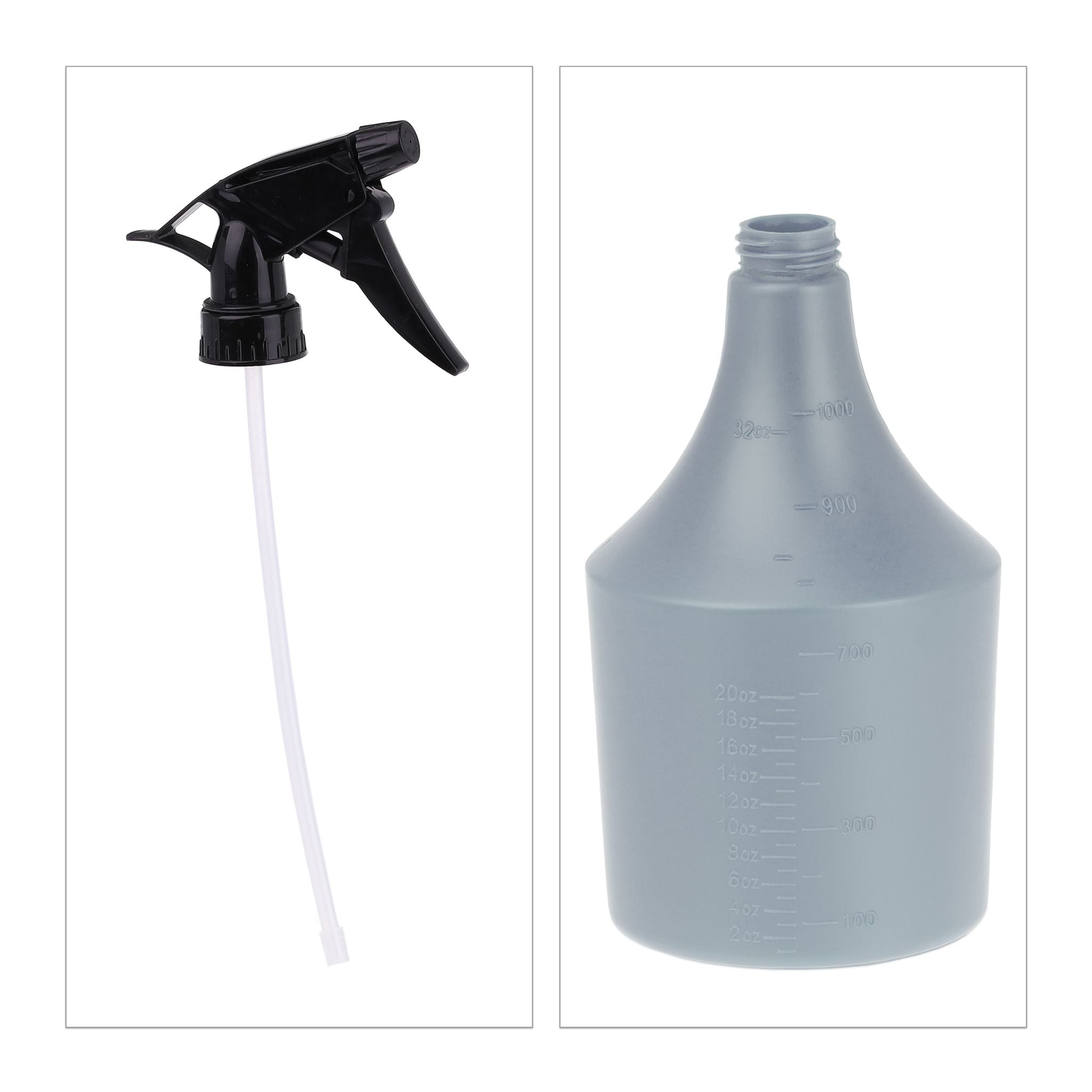 Sprühflasche 1 l 2er-Set Schwarz-Grau von Relaxdays