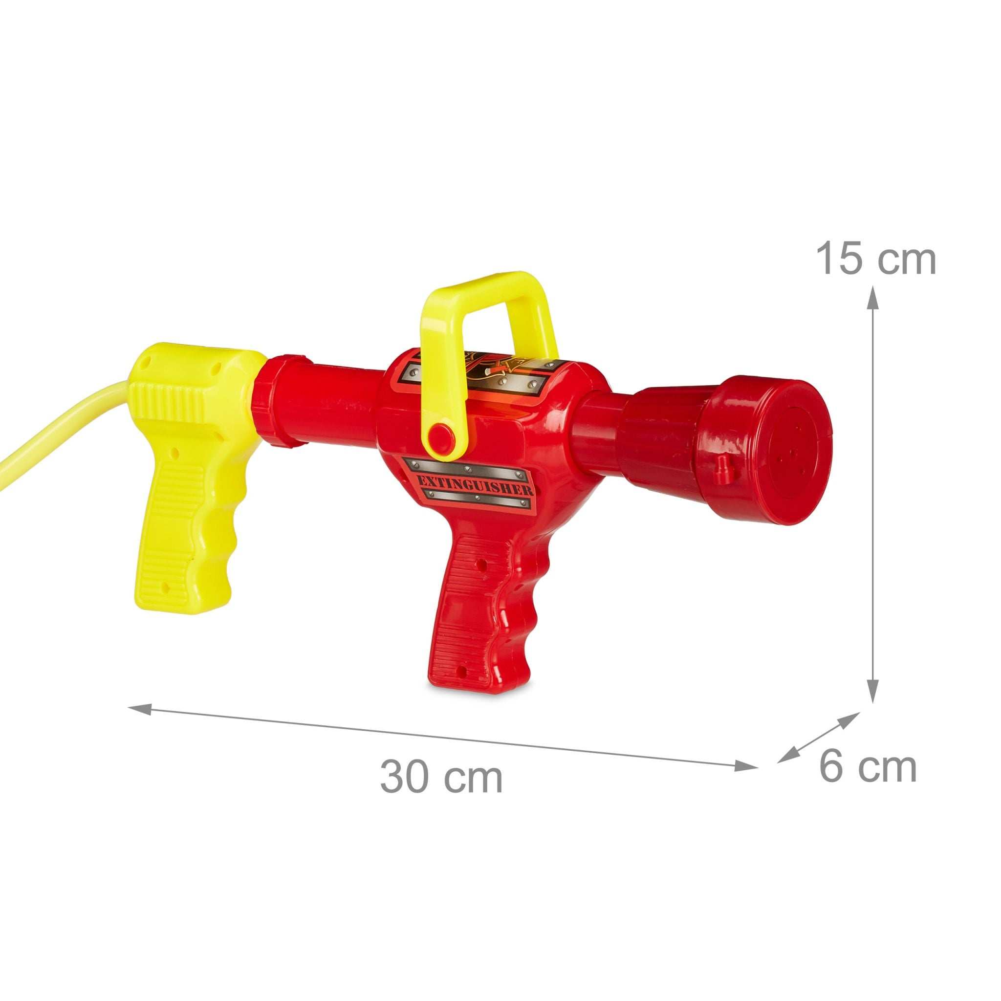 Feuerwehr Wasserspritze Kinder Gelb-Rot-Schwarz von Relaxdays