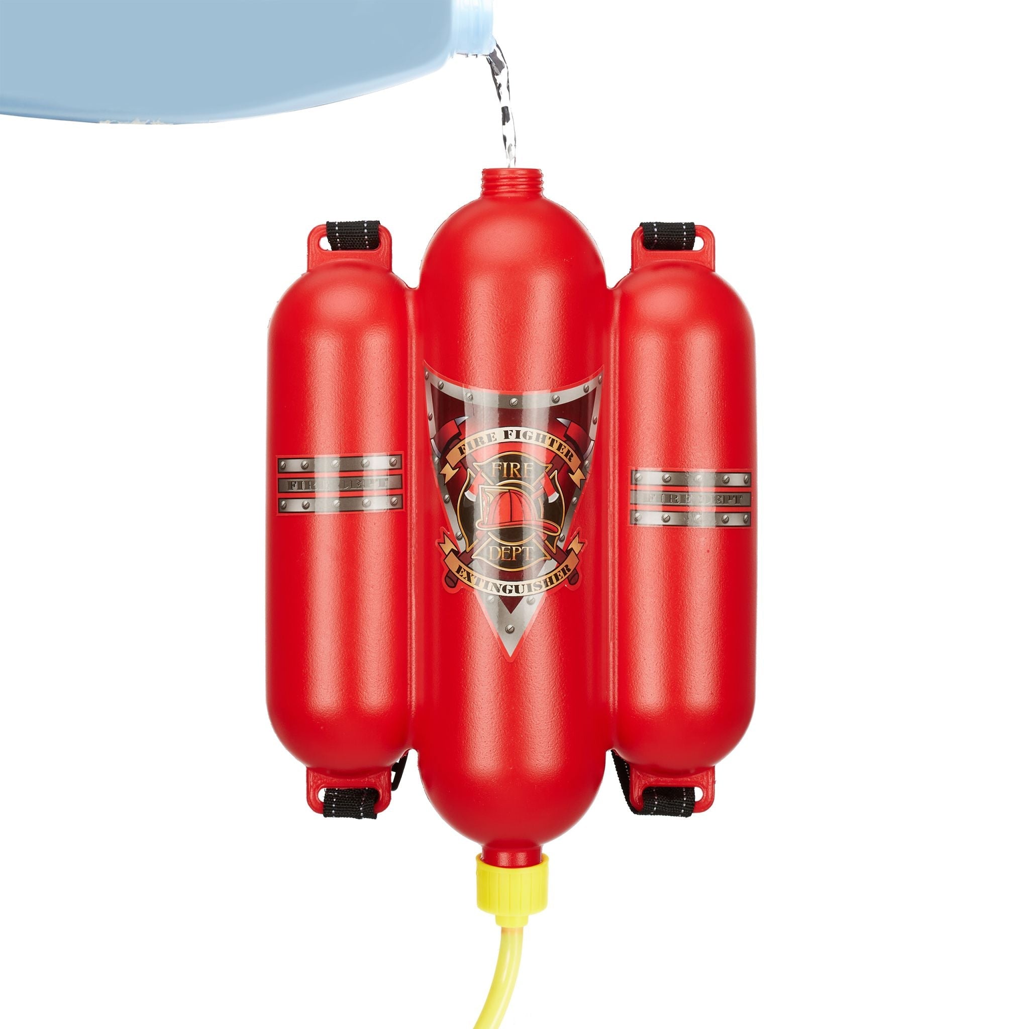 Feuerwehr Wasserspritze Kinder Gelb-Rot-Schwarz von Relaxdays