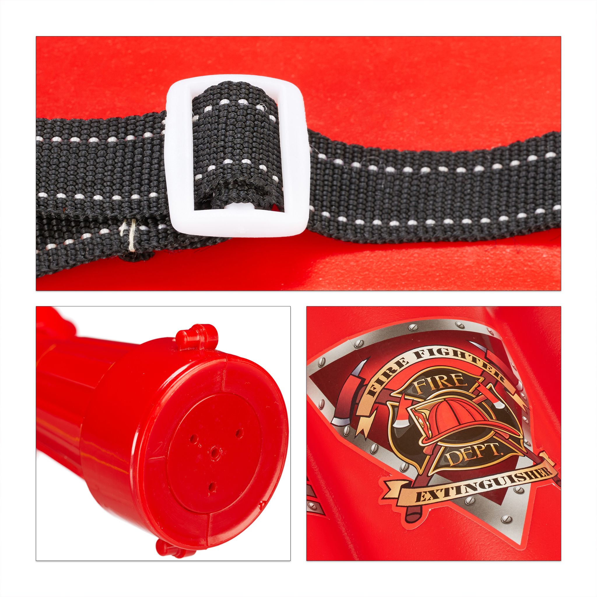 Feuerwehr Wasserspritze Kinder Gelb-Rot-Schwarz von Relaxdays