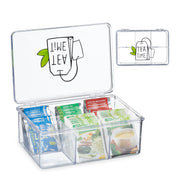 Teebox mit 6 Fächern Grün-Schwarz-Transparent von Relaxdays