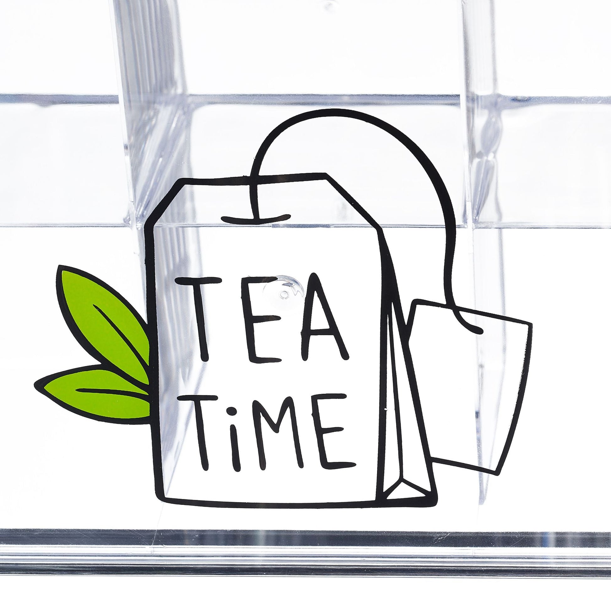 Teebox mit 6 Fächern Grün-Schwarz-Transparent von Relaxdays
