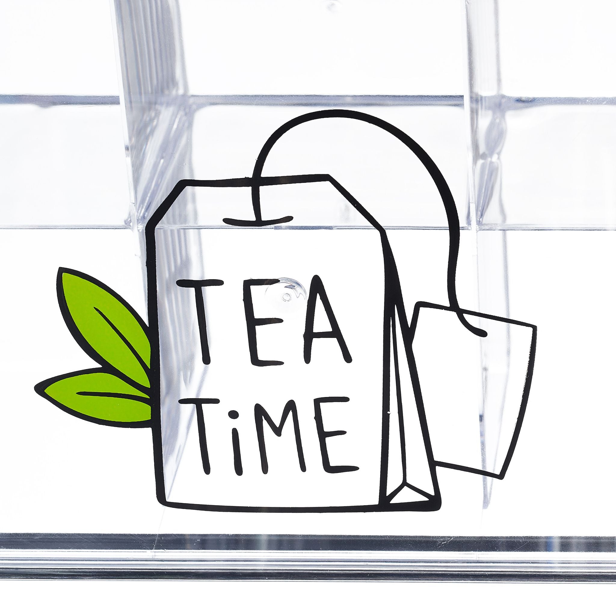 Teebox mit 6 Fächern Grün-Schwarz-Transparent von Relaxdays