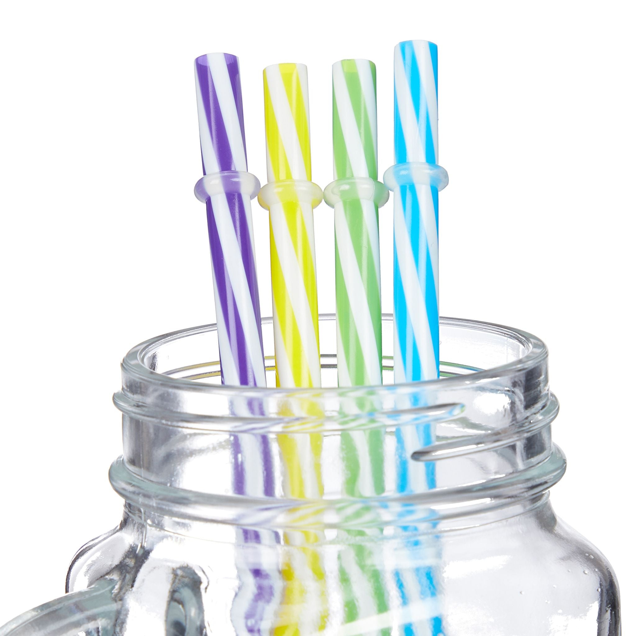 Trinkgläser mit Deckel 8er-Set Blau-Grün-Transparent von Relaxdays