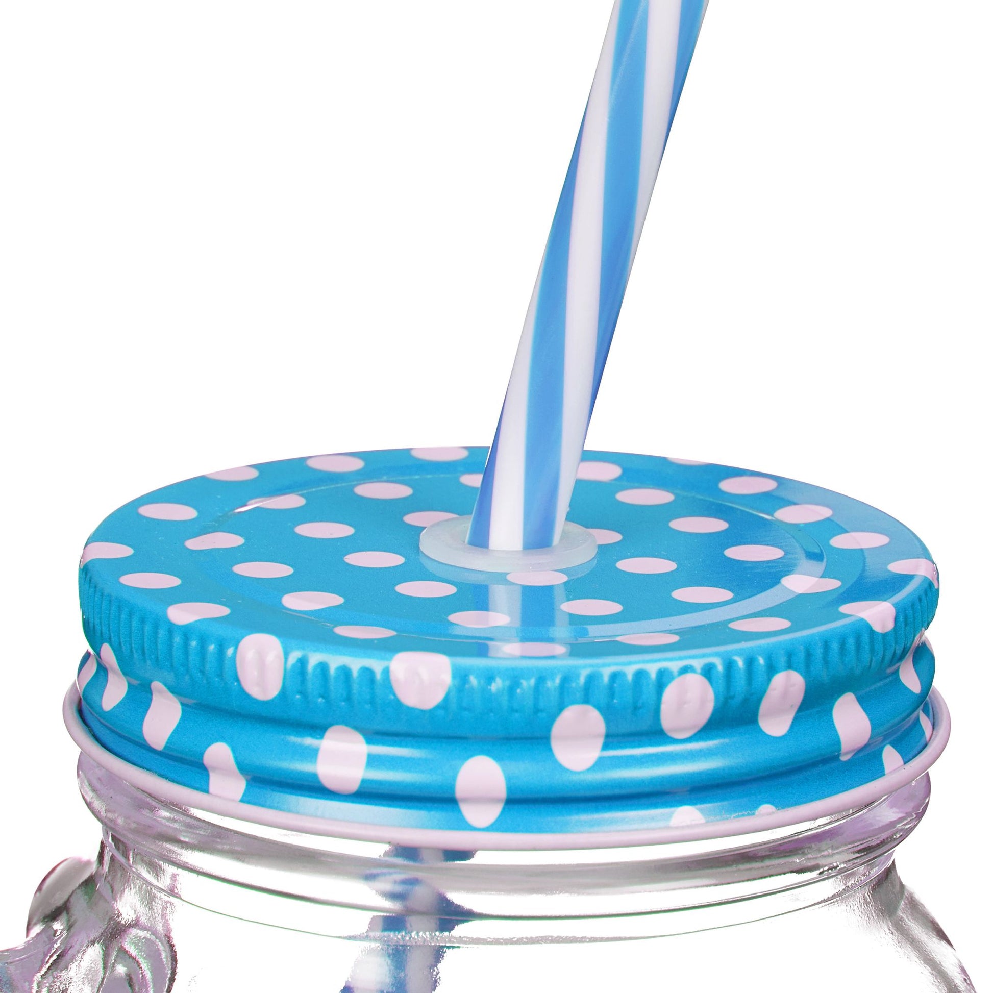 Trinkgläser mit Deckel 8er-Set Blau-Grün-Transparent von Relaxdays