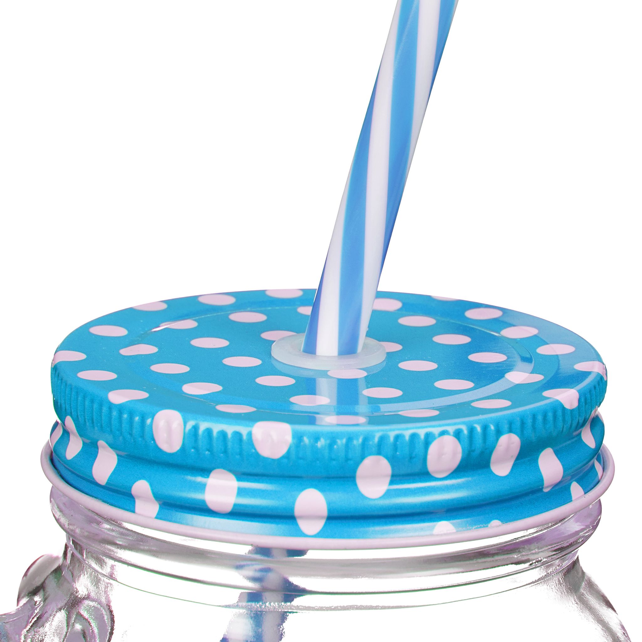 Trinkgläser mit Deckel 8er-Set Blau-Grün-Transparent von Relaxdays