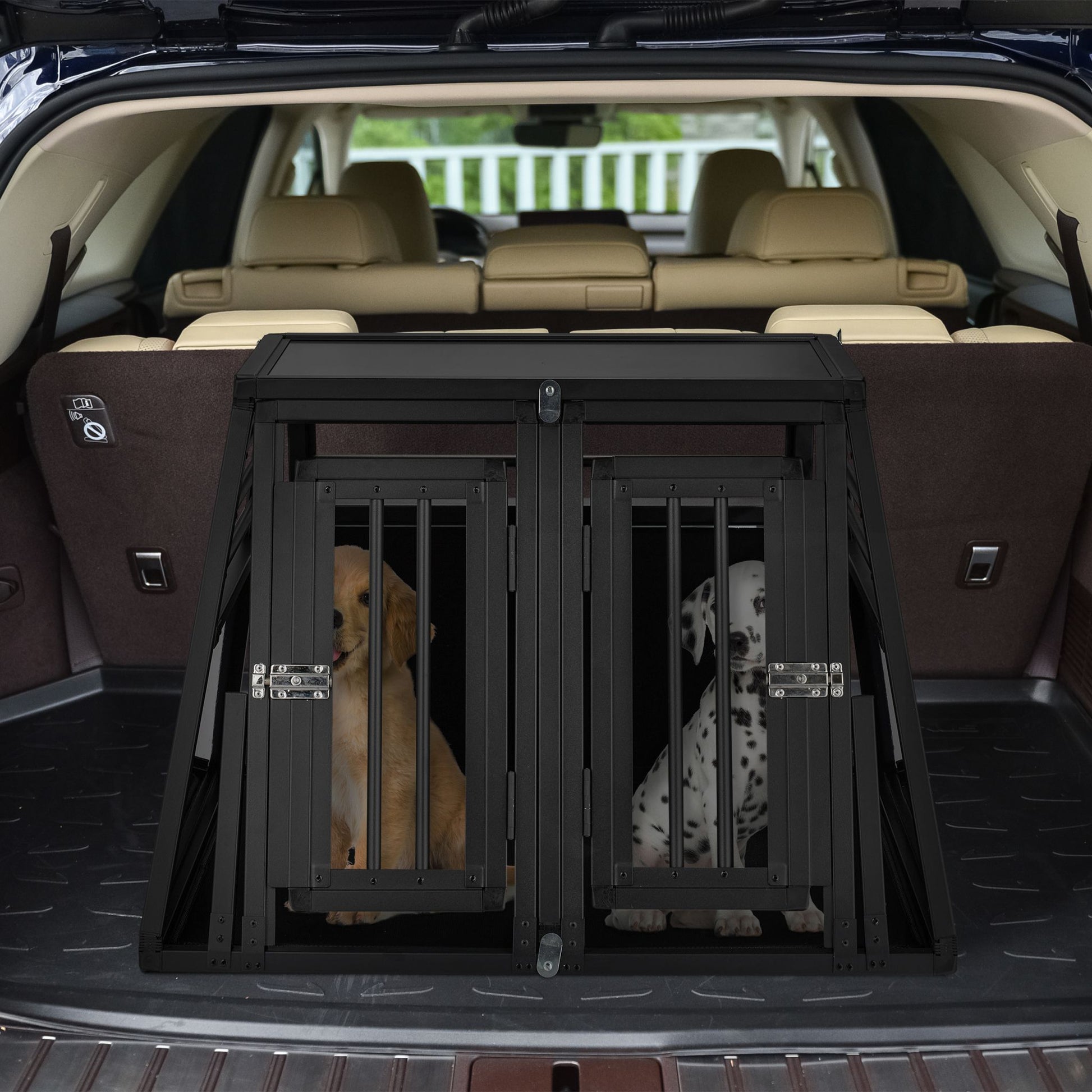 Hundebox Auto mit Trennwand Schwarz von Relaxdays