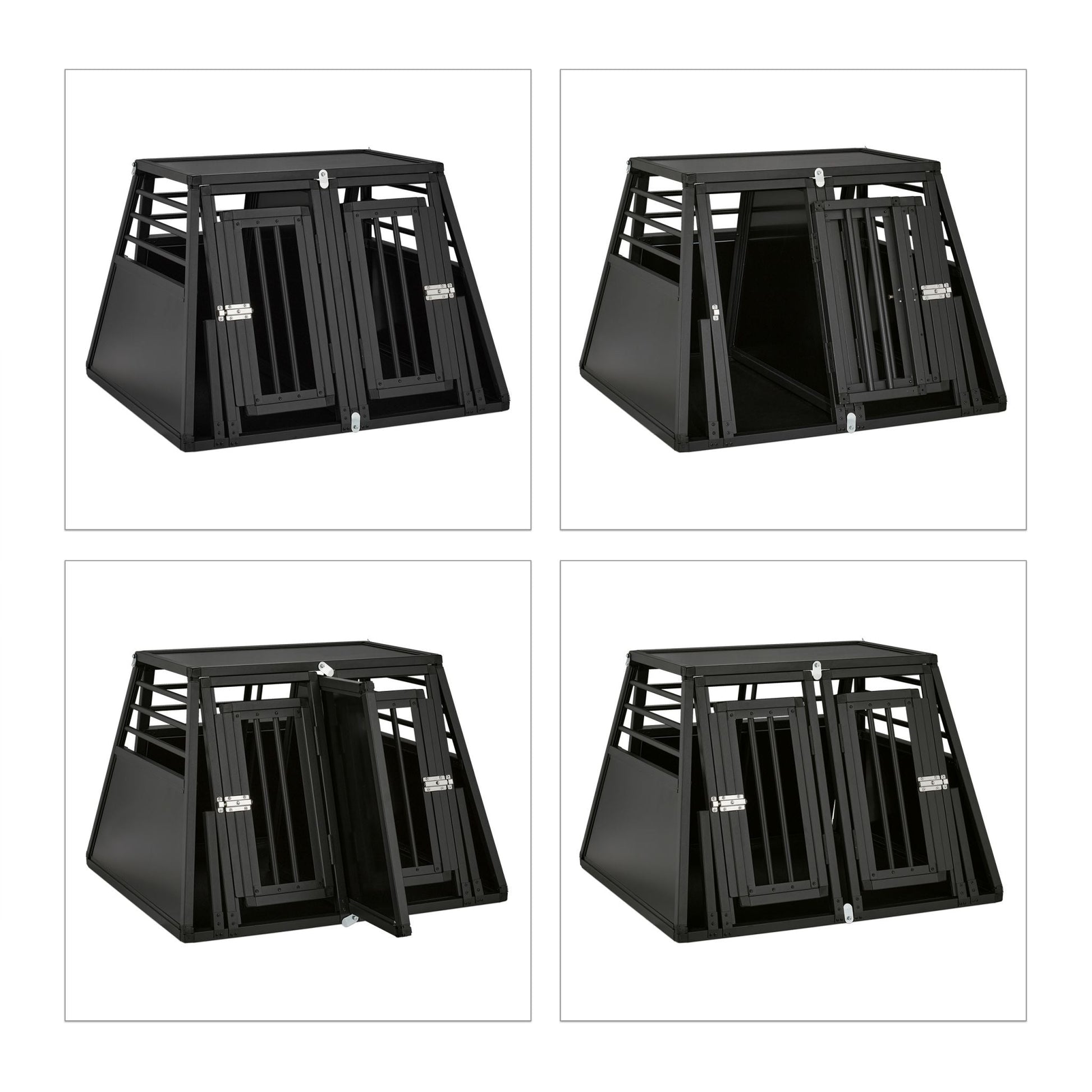 Hundebox Auto mit Trennwand Schwarz von Relaxdays