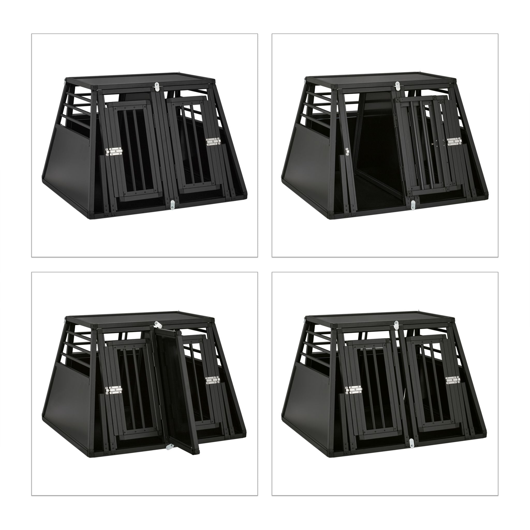 Hundebox Auto mit Trennwand Schwarz von Relaxdays