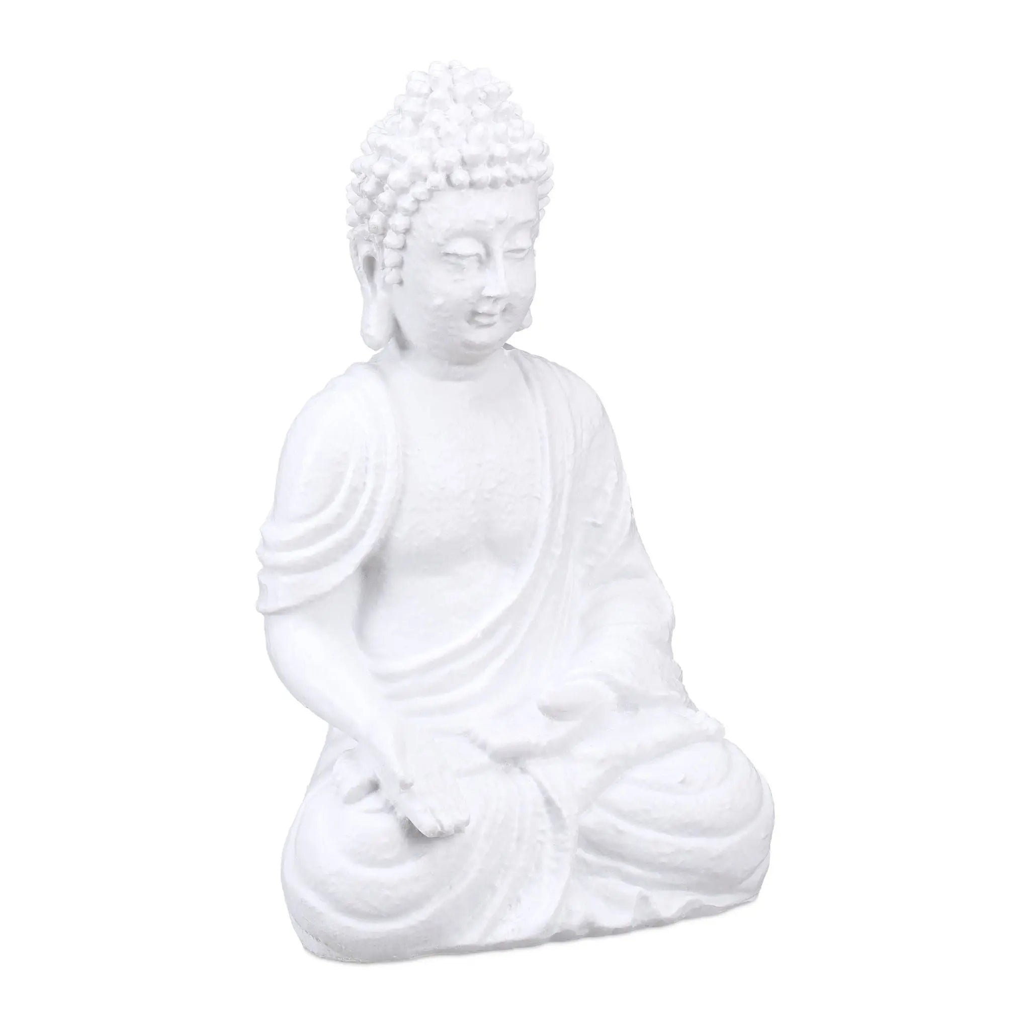 Buddha Figur 30cm Weiss von Relaxdays
