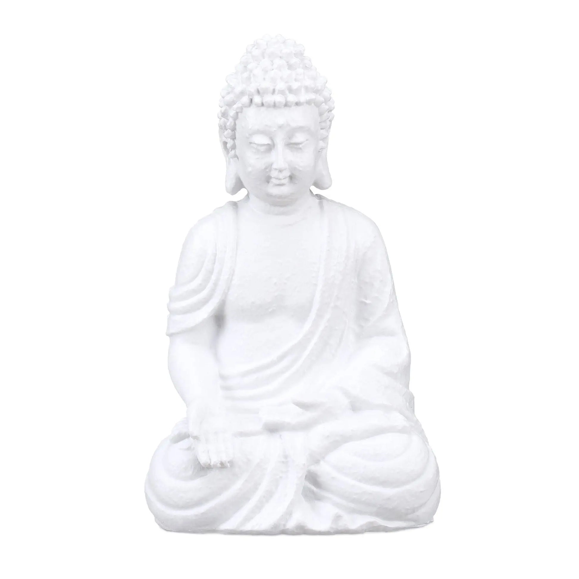 Buddha Figur 30cm Weiss von Relaxdays