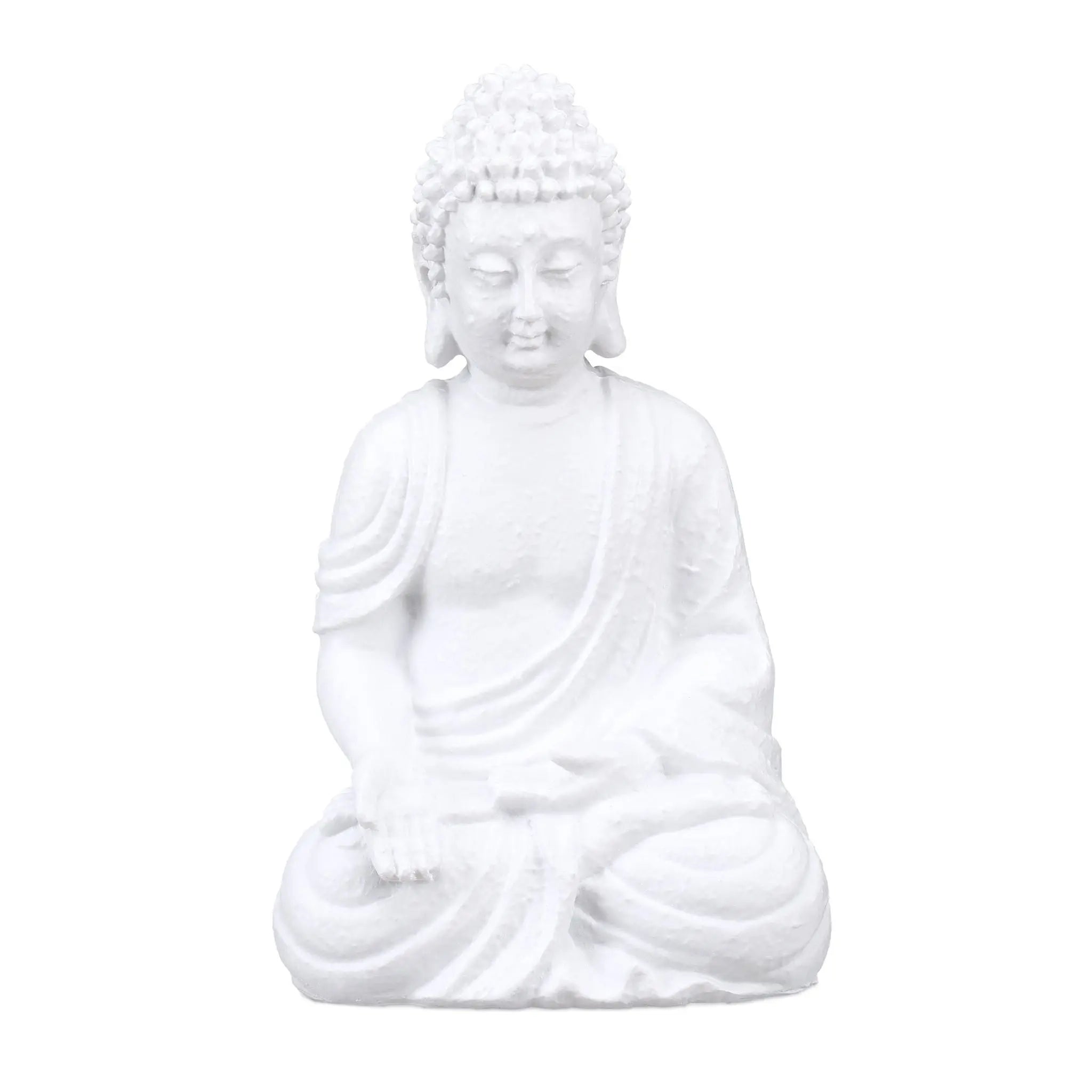 Buddha Figur 30cm Weiss von Relaxdays