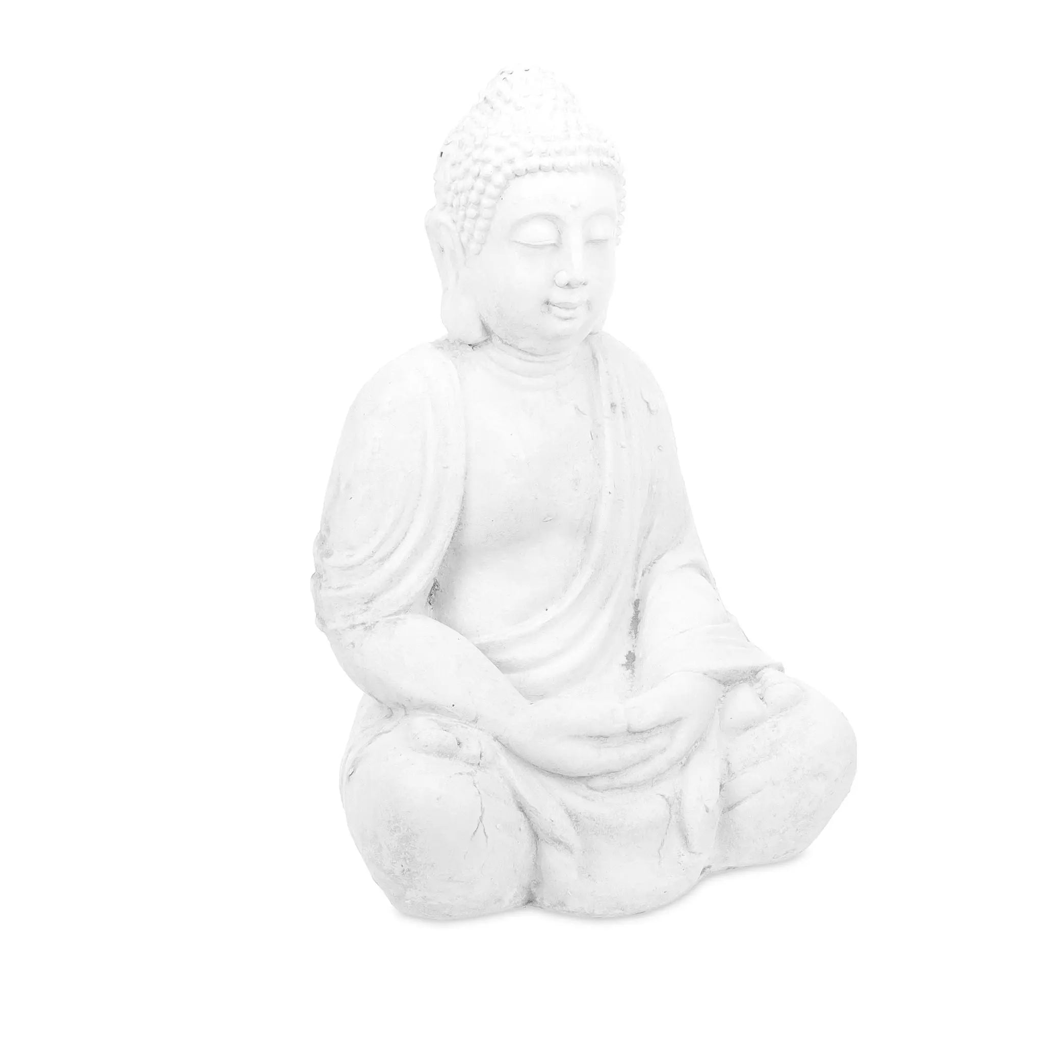 Buddha Figur 70cm Weiss von Relaxdays