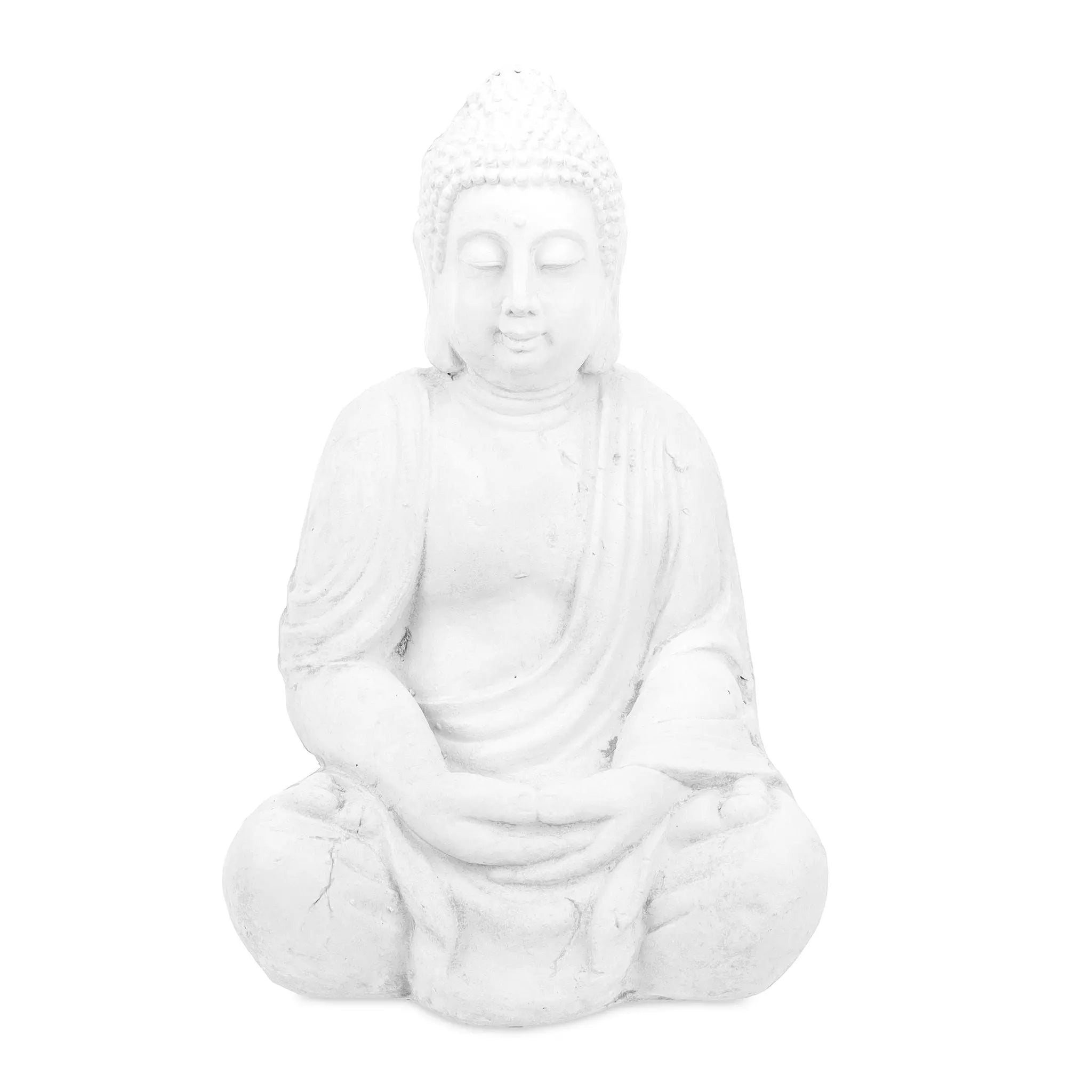 Buddha Figur 70cm Weiss von Relaxdays