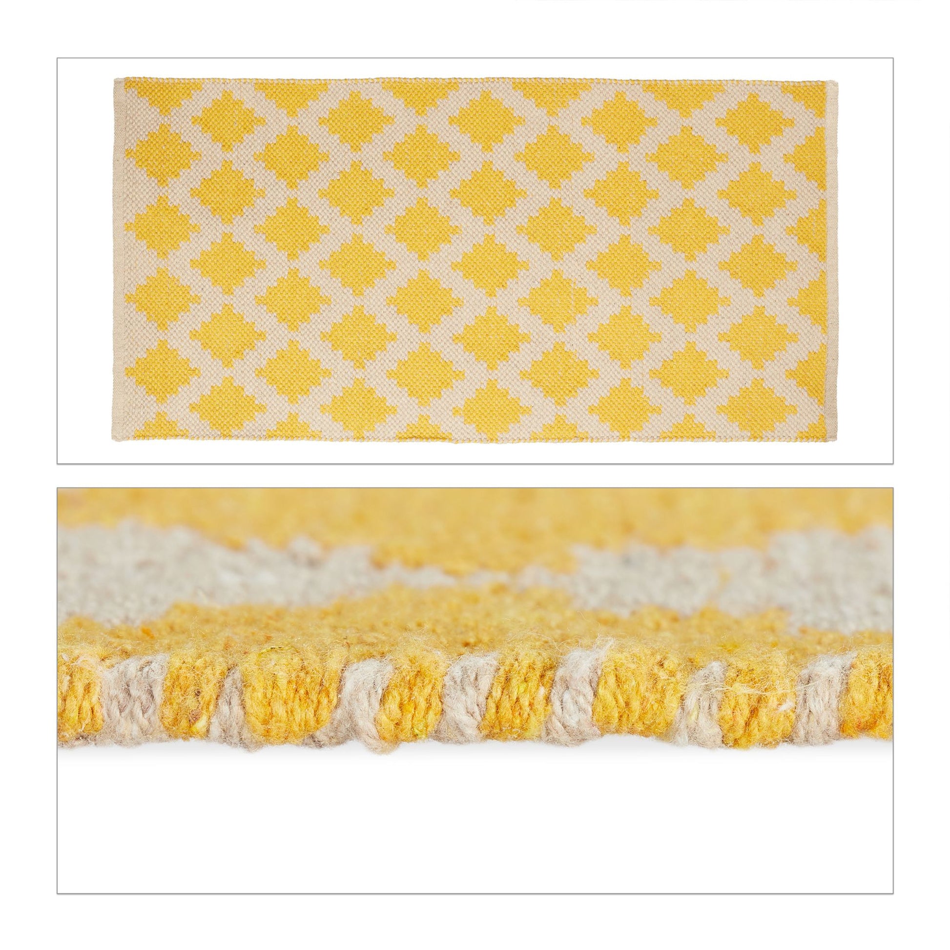 Läufer Baumwolle 70 x 140cm Beige-Gelb von guteszeug.ch