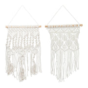 Makramee Wandbehang 2er-Set Creme-Hellbraun von Relaxdays