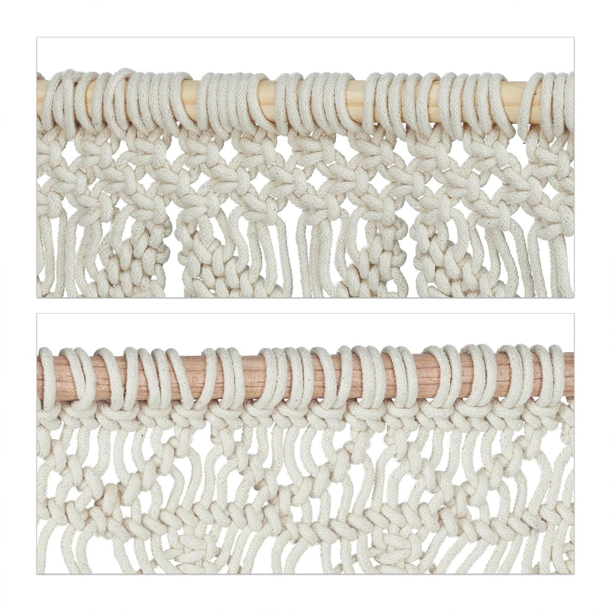 Makramee Wandbehang 2er-Set Creme-Hellbraun von Relaxdays