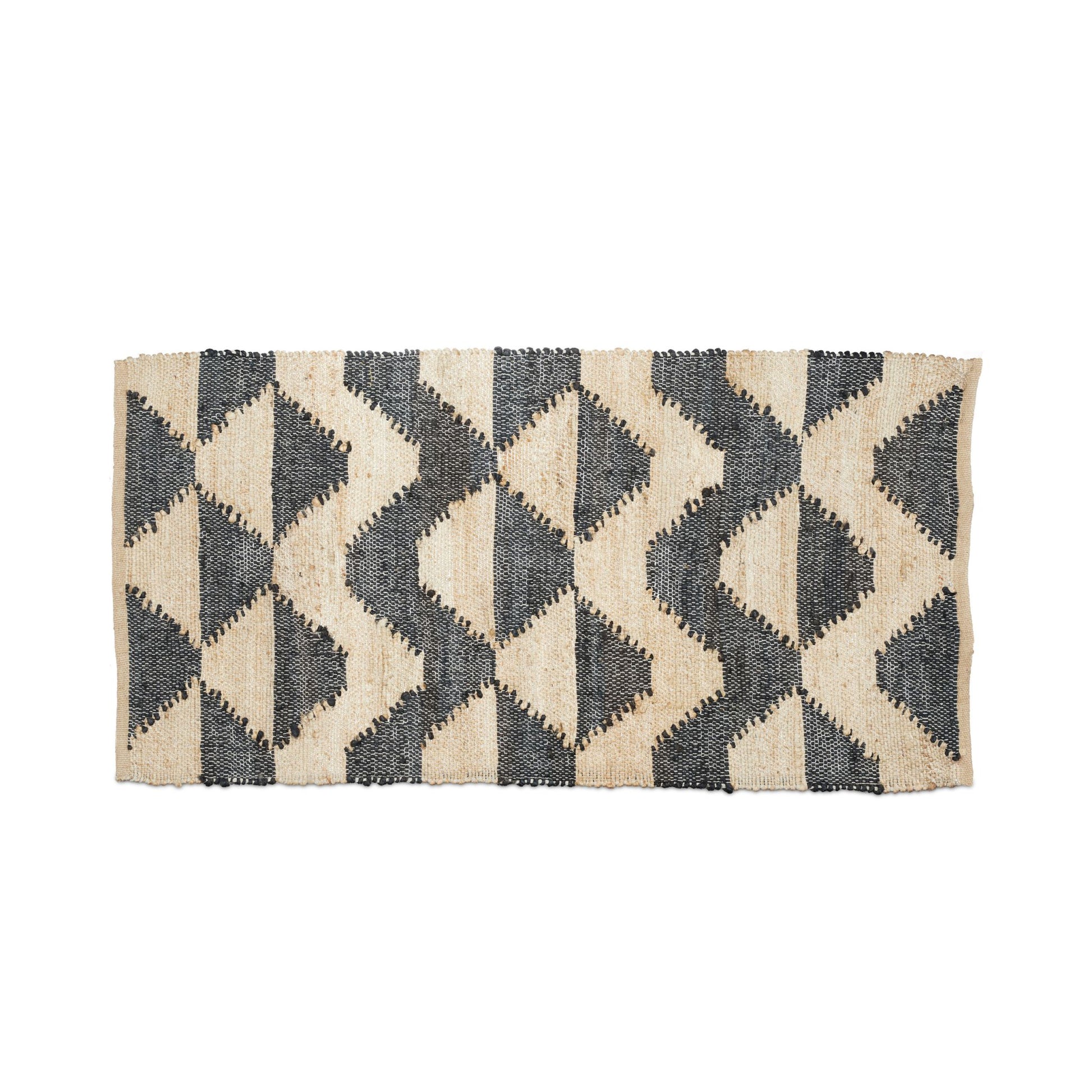 Läufer Zick-Zack 70 x 140cm Beige-Schwarz von guteszeug.ch