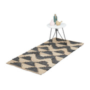Läufer Zick-Zack 70 x 140cm Beige-Schwarz von guteszeug.ch