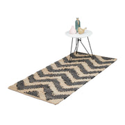 Läufer Zick-Zack 70 x 140cm Beige-Schwarz von guteszeug.ch