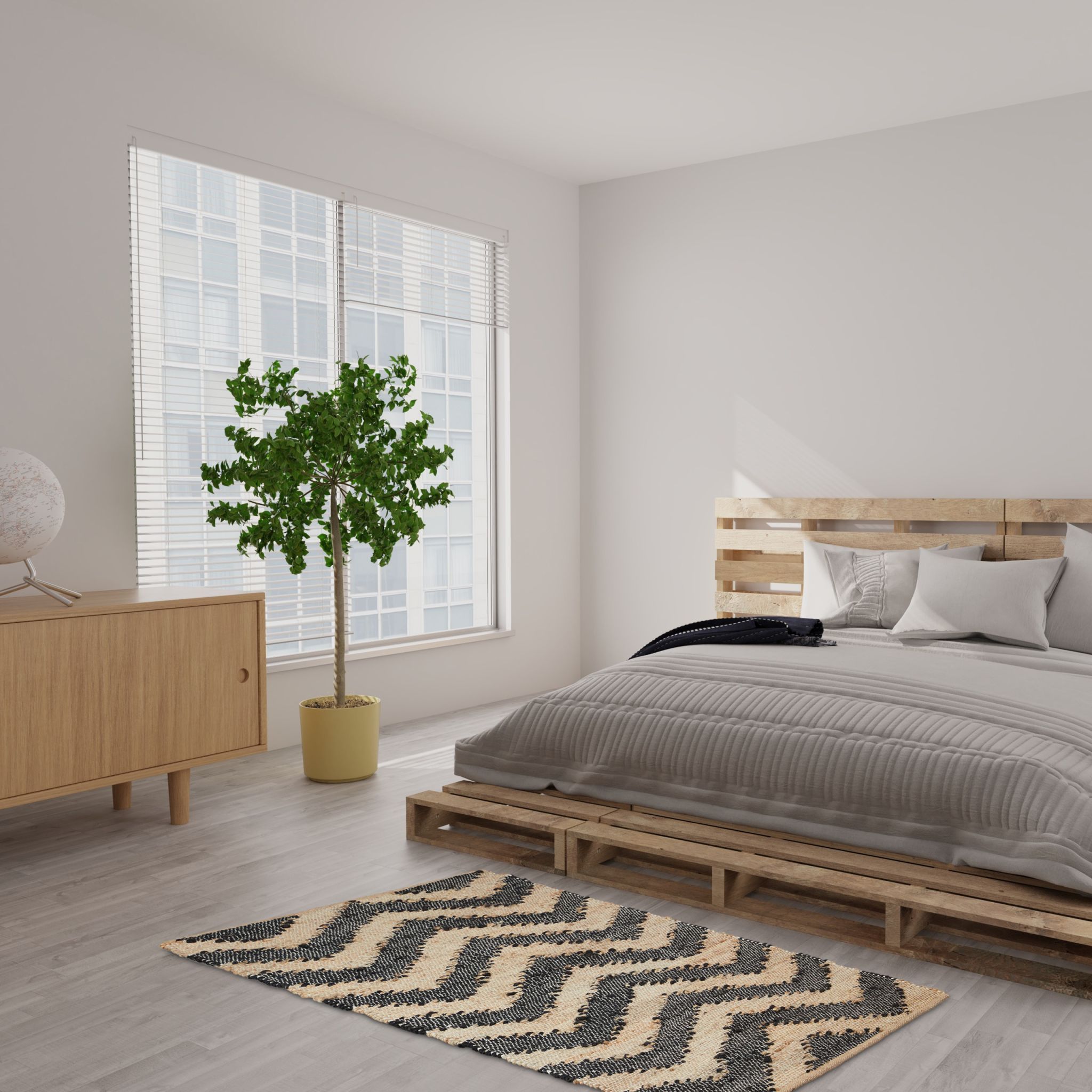 Läufer Zick-Zack 70 x 140cm Beige-Schwarz von guteszeug.ch