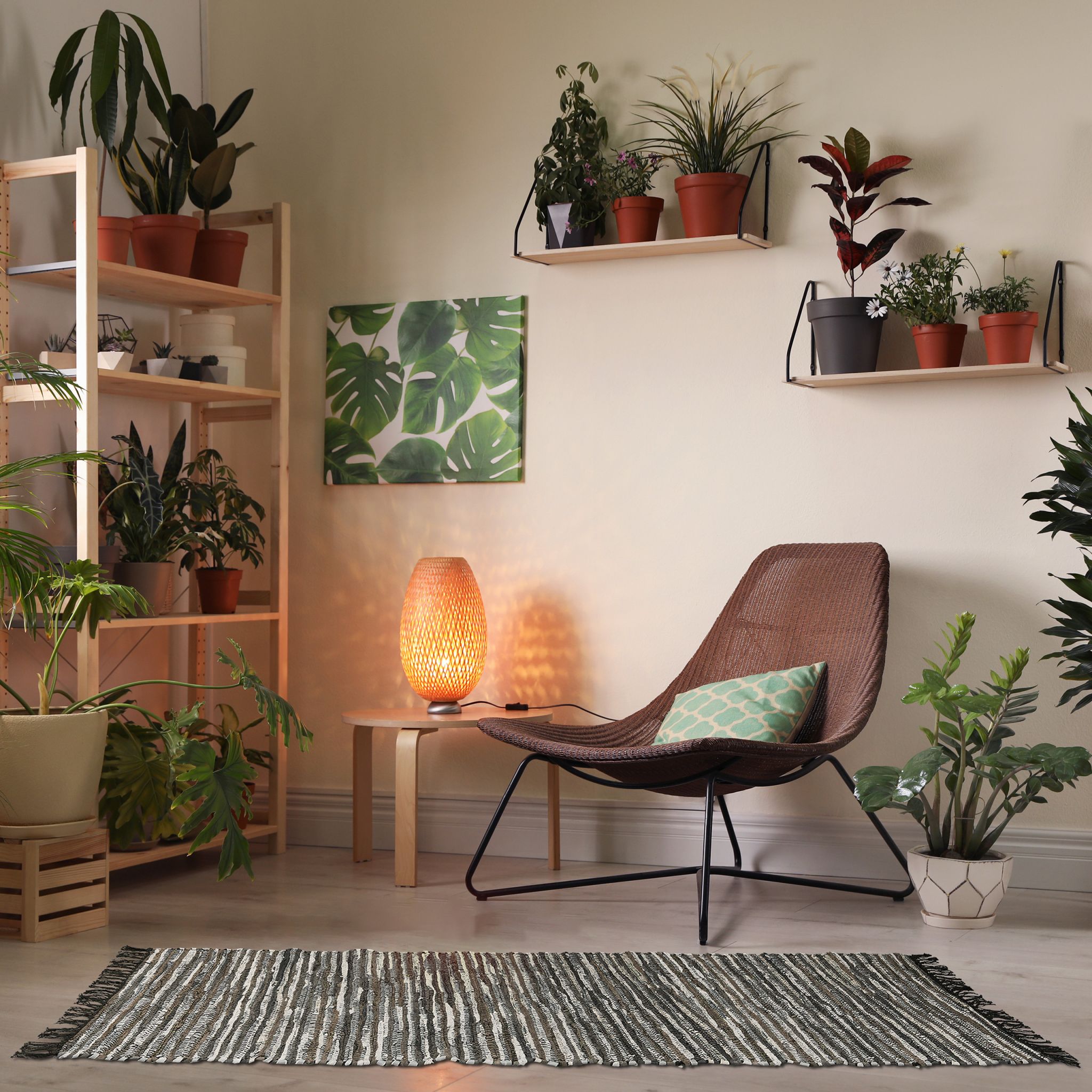 Flickenteppich Leder & Baumwolle Beige-Dunkelgrün-Schwarz von guteszeug.ch