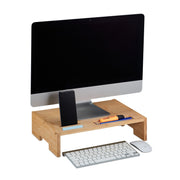 Monitorständer Bambus Hellbraun von Relaxdays