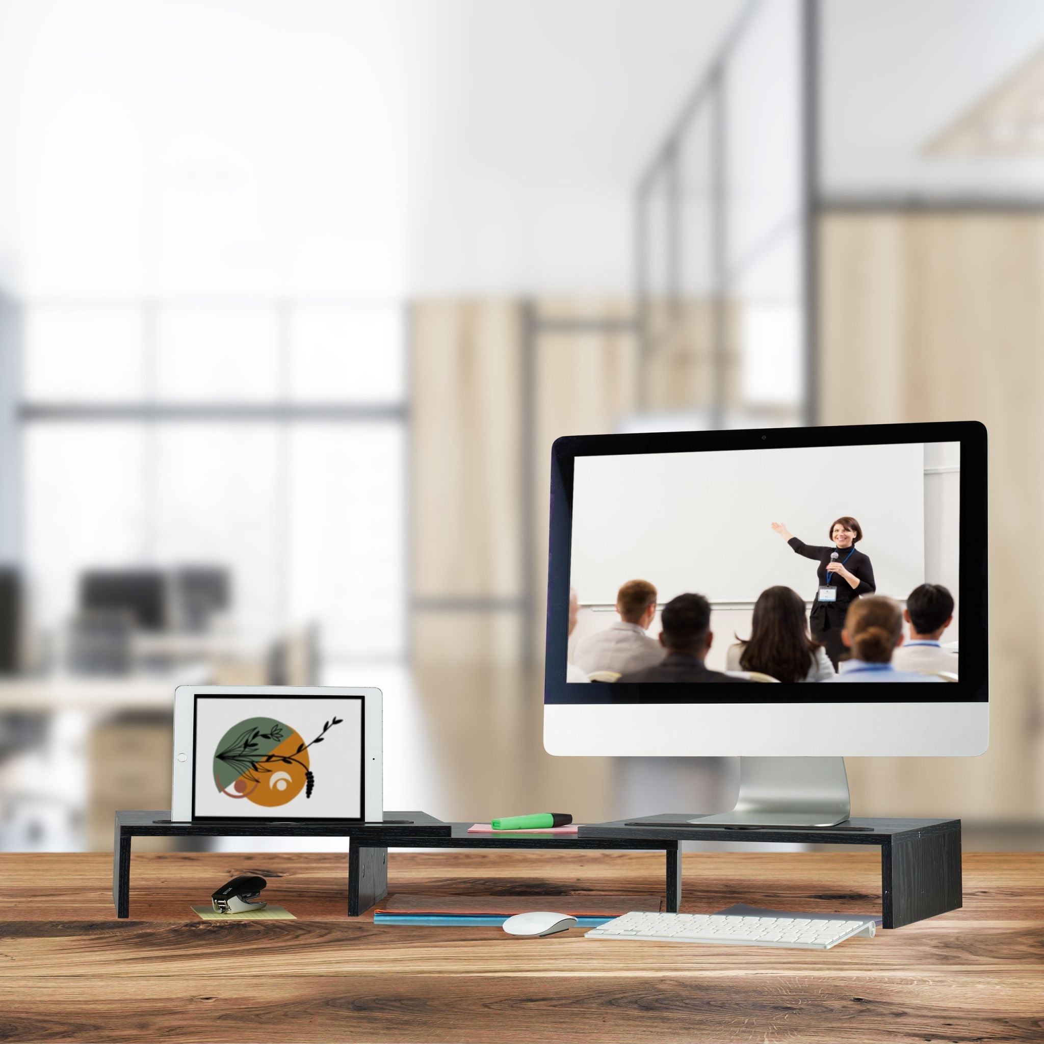 Monitorständer für 2 Monitore Schwarz von Relaxdays