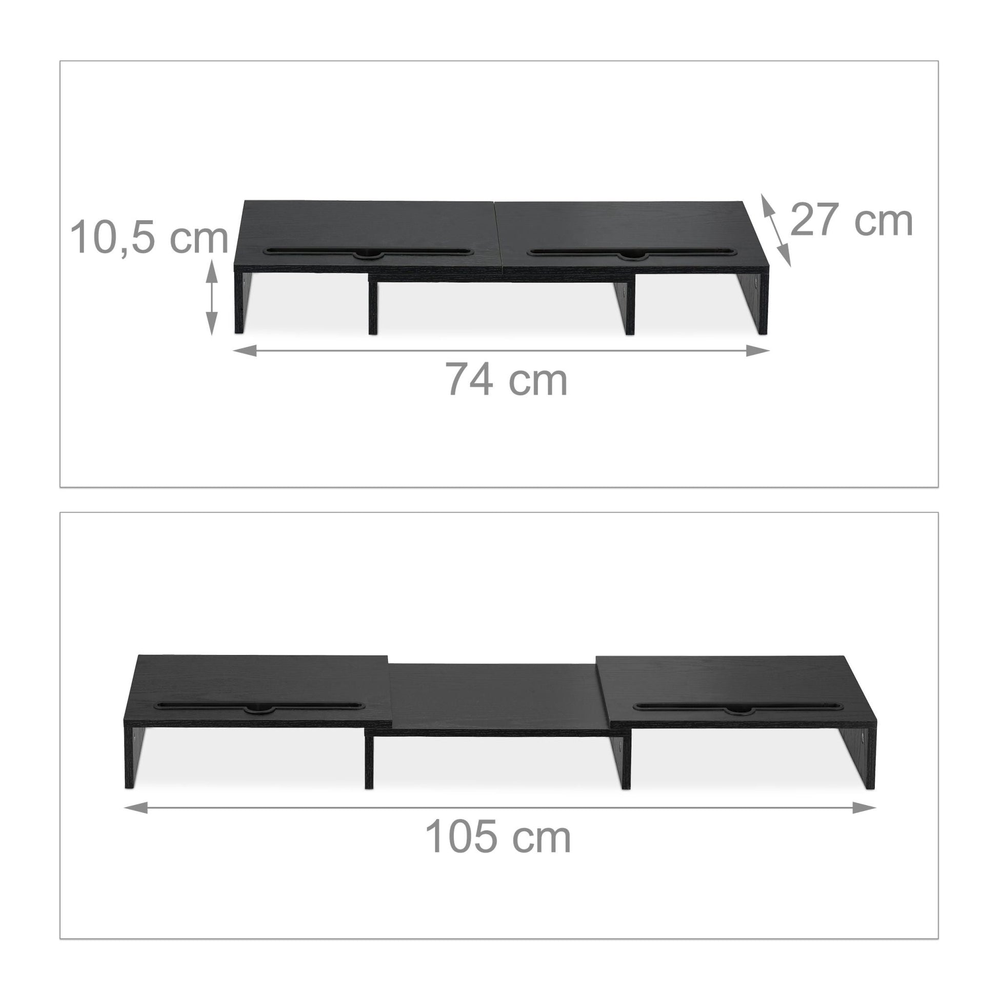 Monitorständer für 2 Monitore Schwarz von Relaxdays
