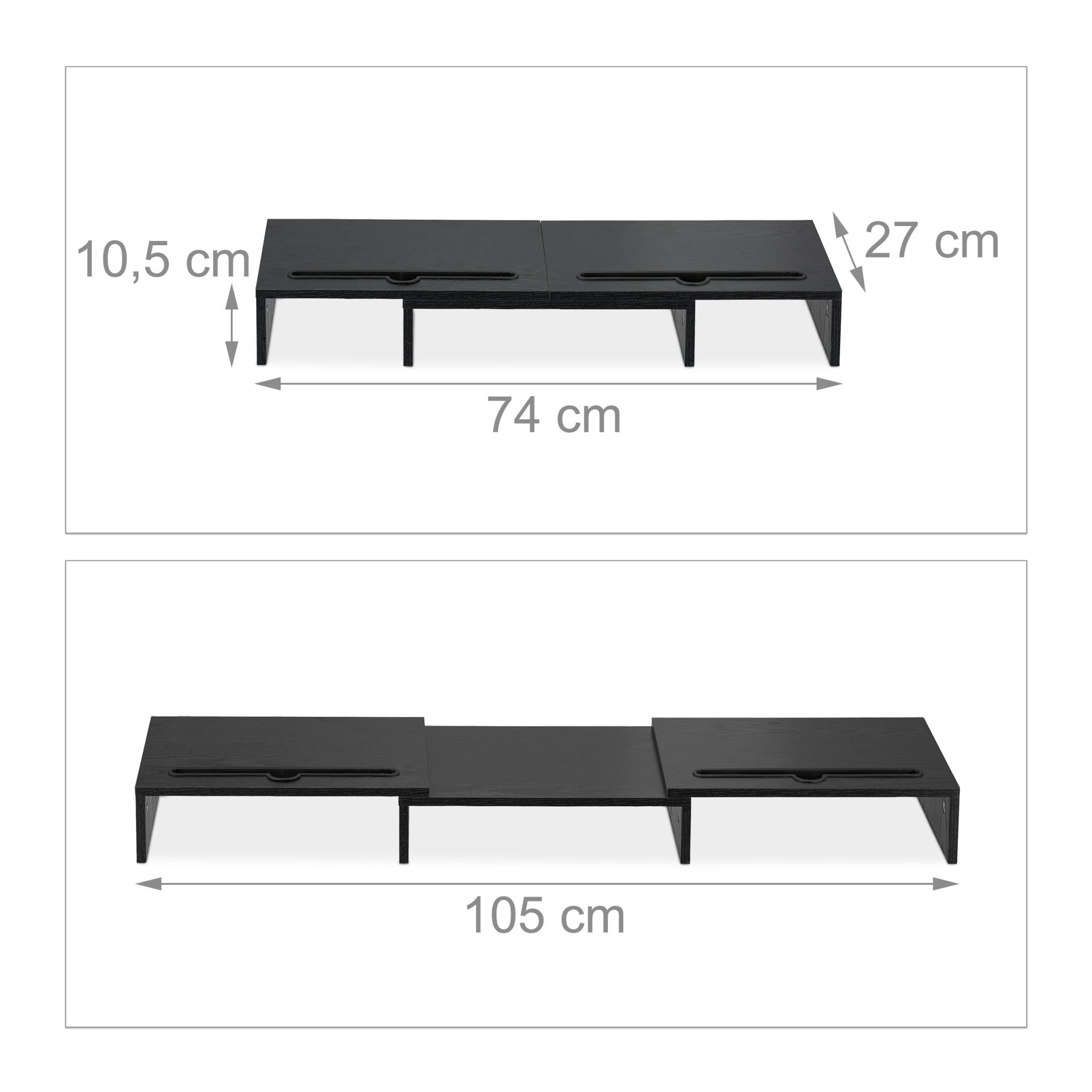 Monitorständer für 2 Monitore Schwarz von Relaxdays