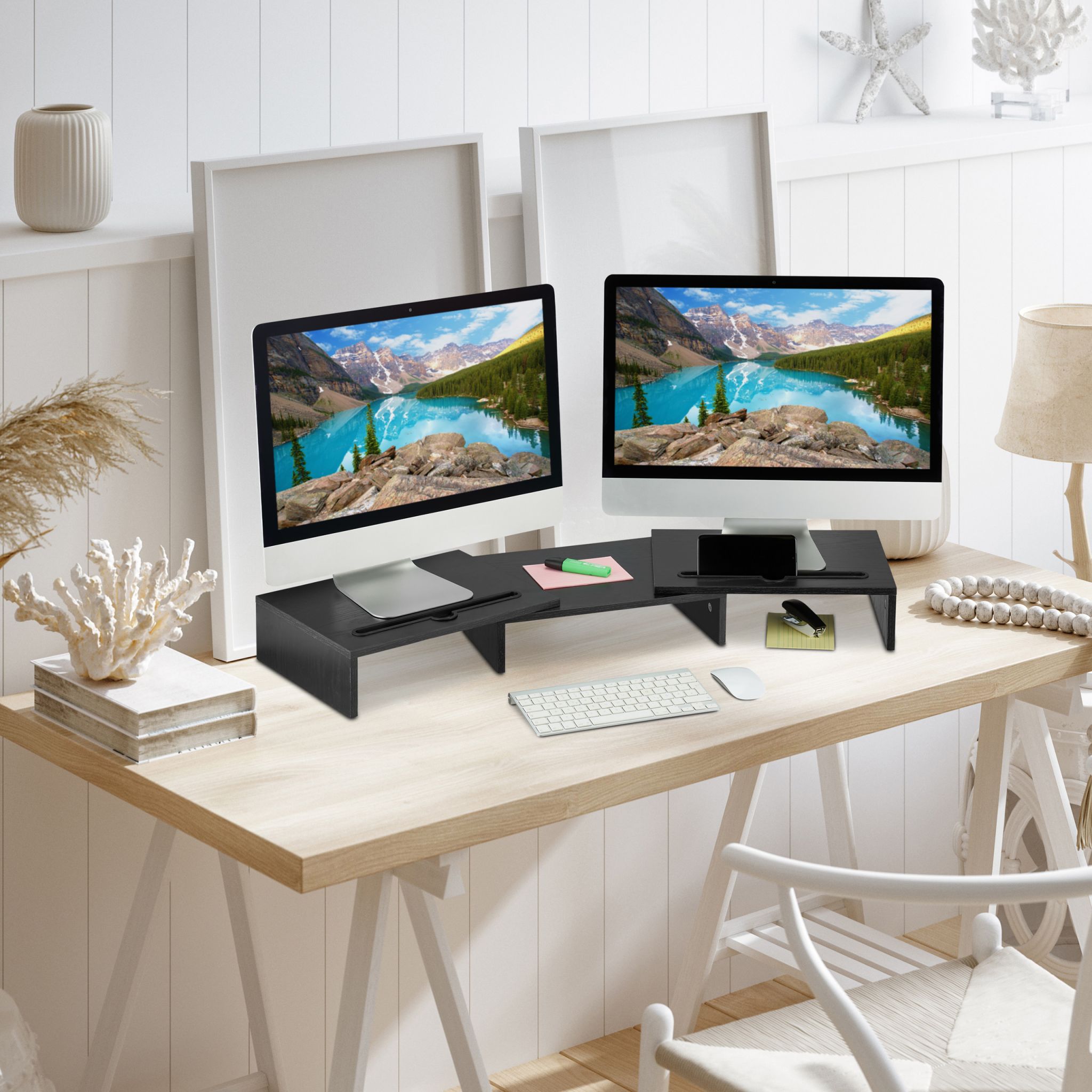 Monitorständer für 2 Monitore Schwarz von Relaxdays