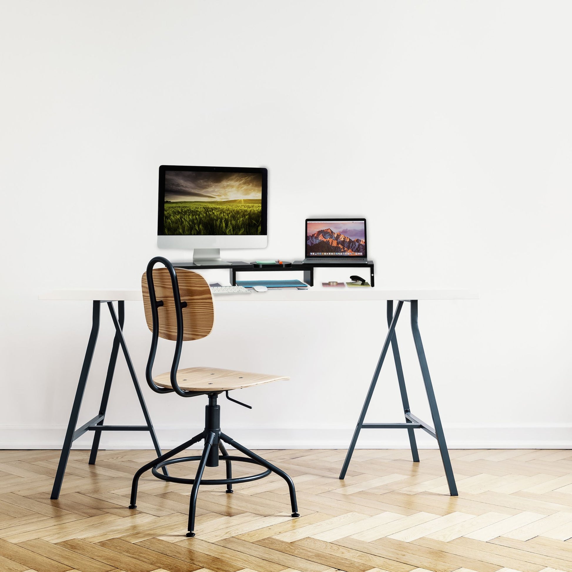 Monitorständer für 2 Monitore Schwarz von Relaxdays
