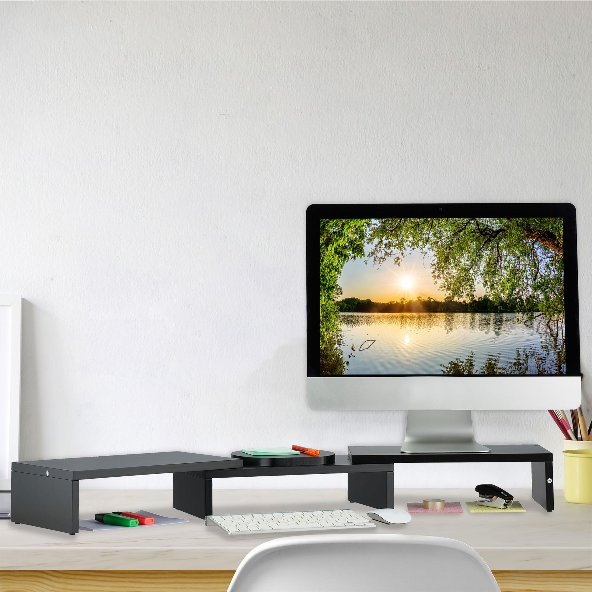 Monitorständer für 2 Monitore Schwarz von Relaxdays