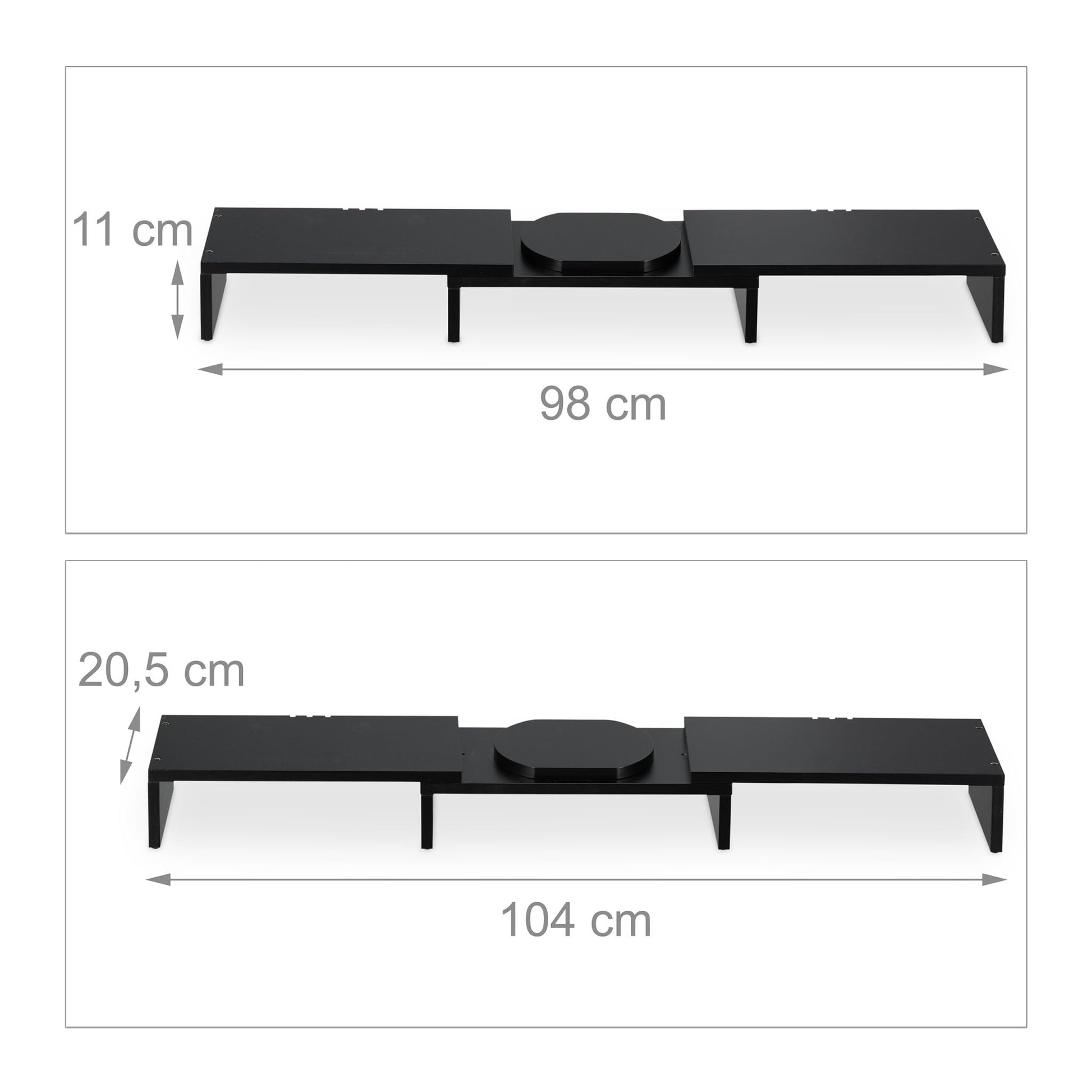 Monitorständer für 2 Monitore Schwarz von Relaxdays