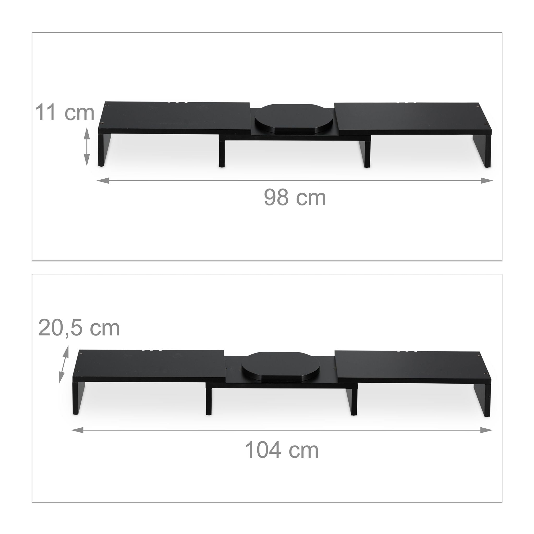 Monitorständer für 2 Monitore Schwarz von Relaxdays