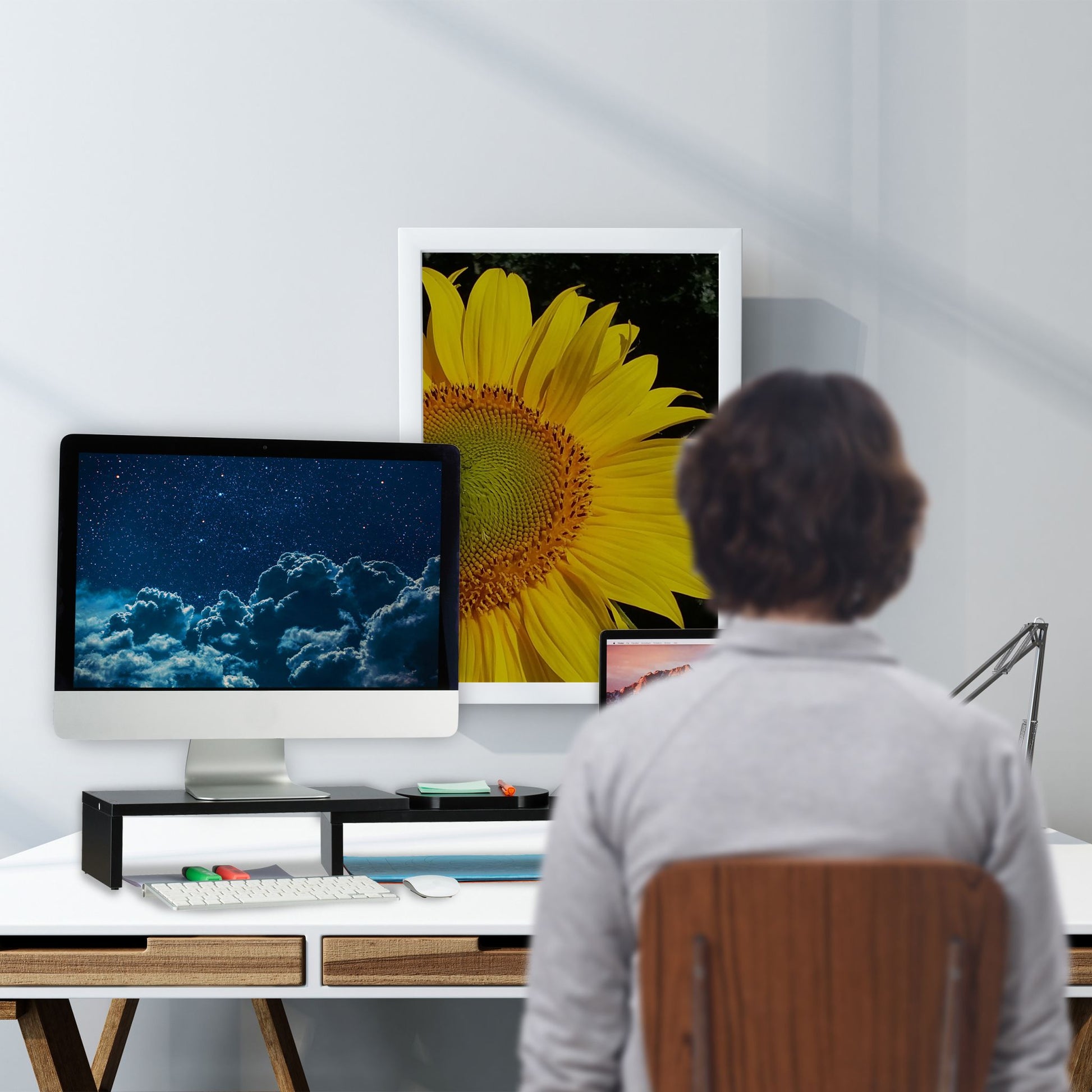 Monitorständer für 2 Monitore Schwarz von Relaxdays