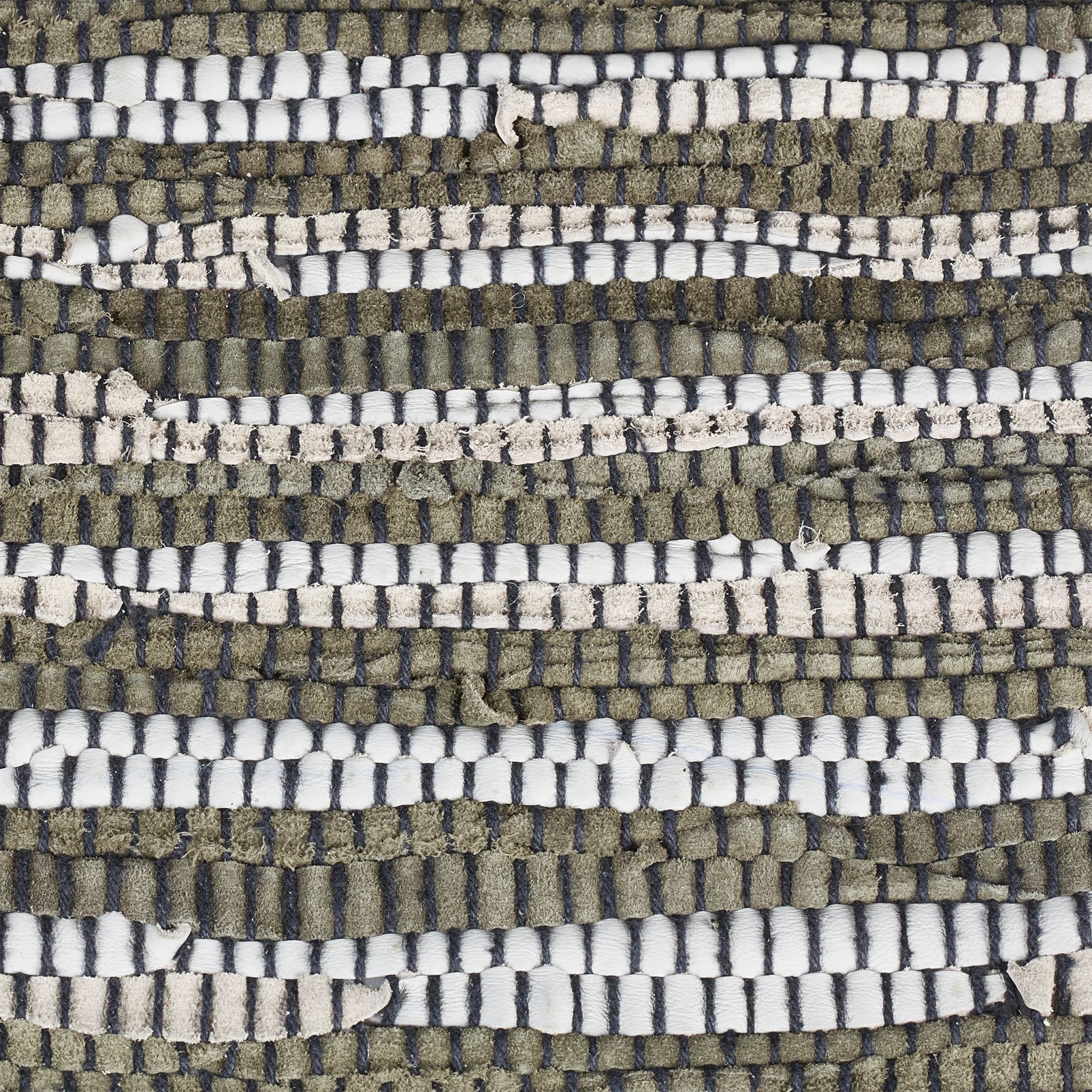 Flickenteppich 60x100cm Beige-Dunkelgrün-Schwarz von guteszeug.ch