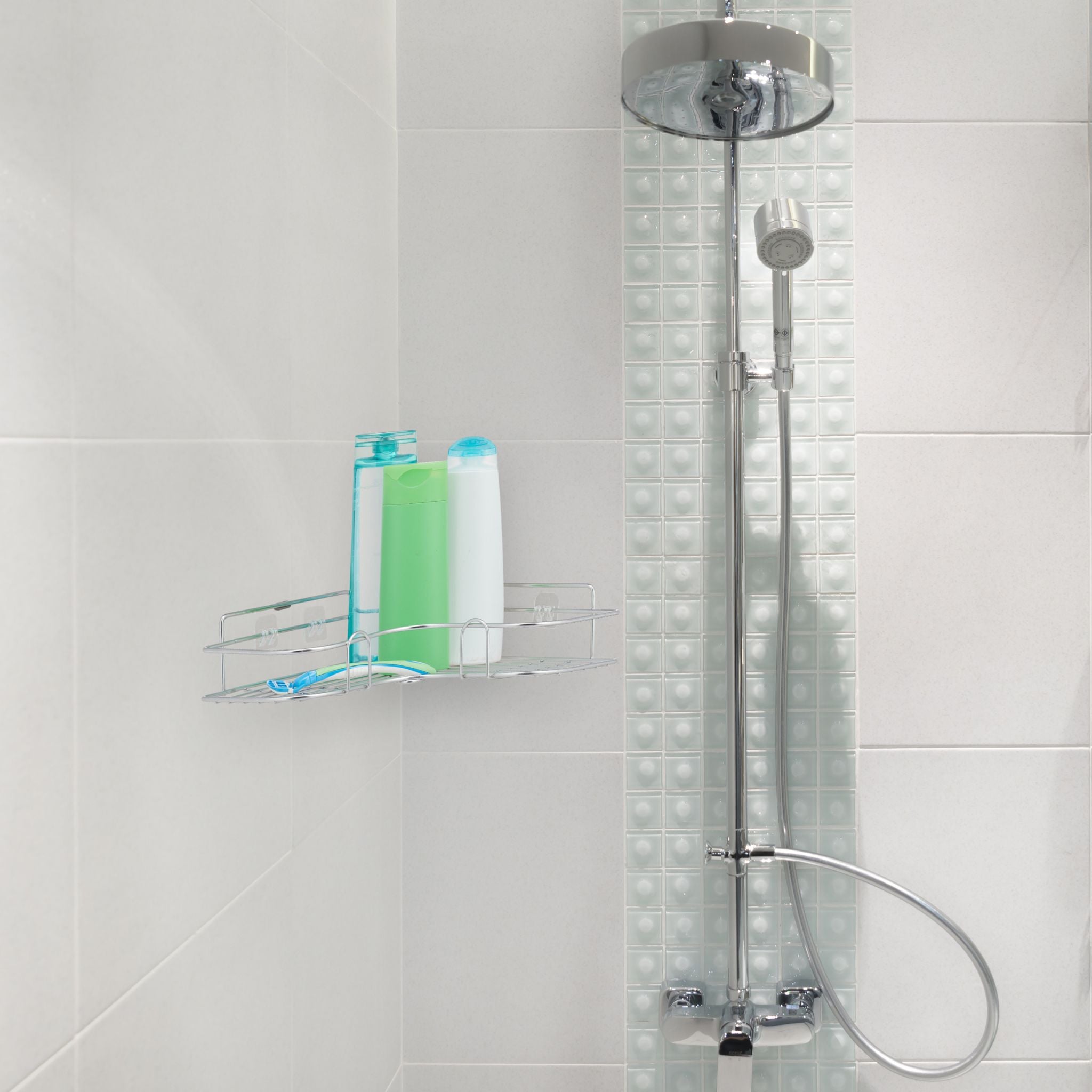 Eck Duschablage ohne Bohren Silber von Relaxdays
