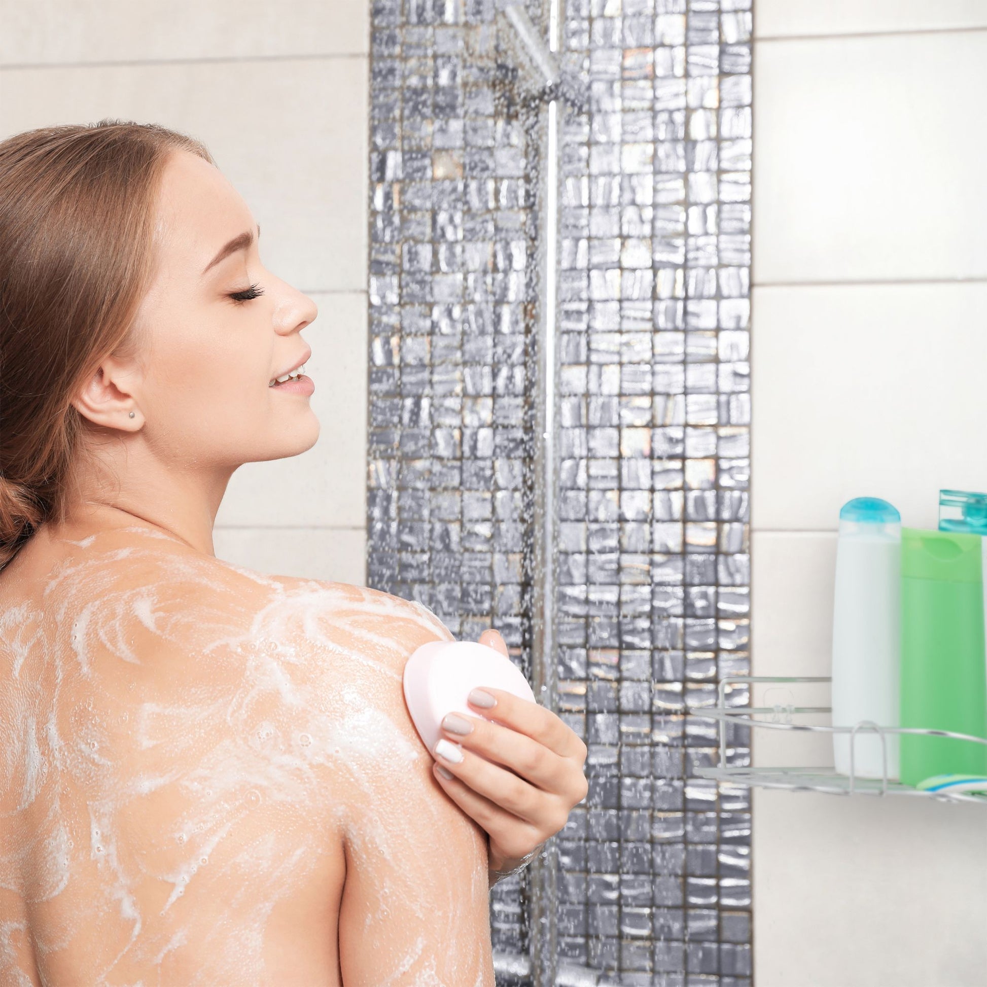 Eck Duschablage ohne Bohren Silber von Relaxdays